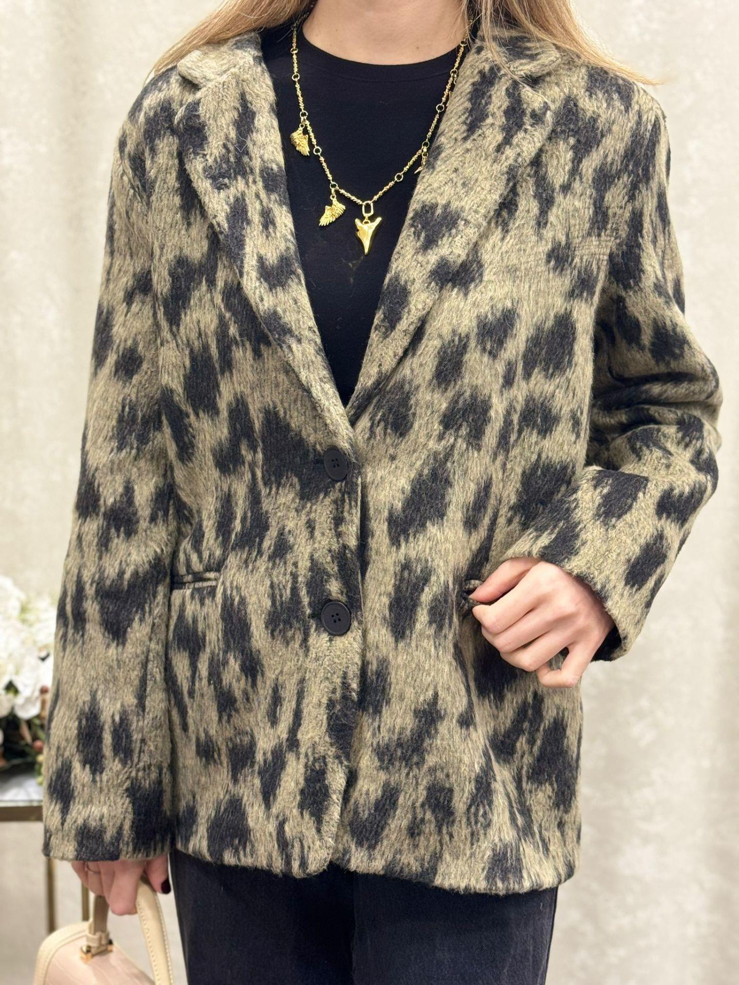 Leopar Desenli Astarlı Blazer Ceket STD
