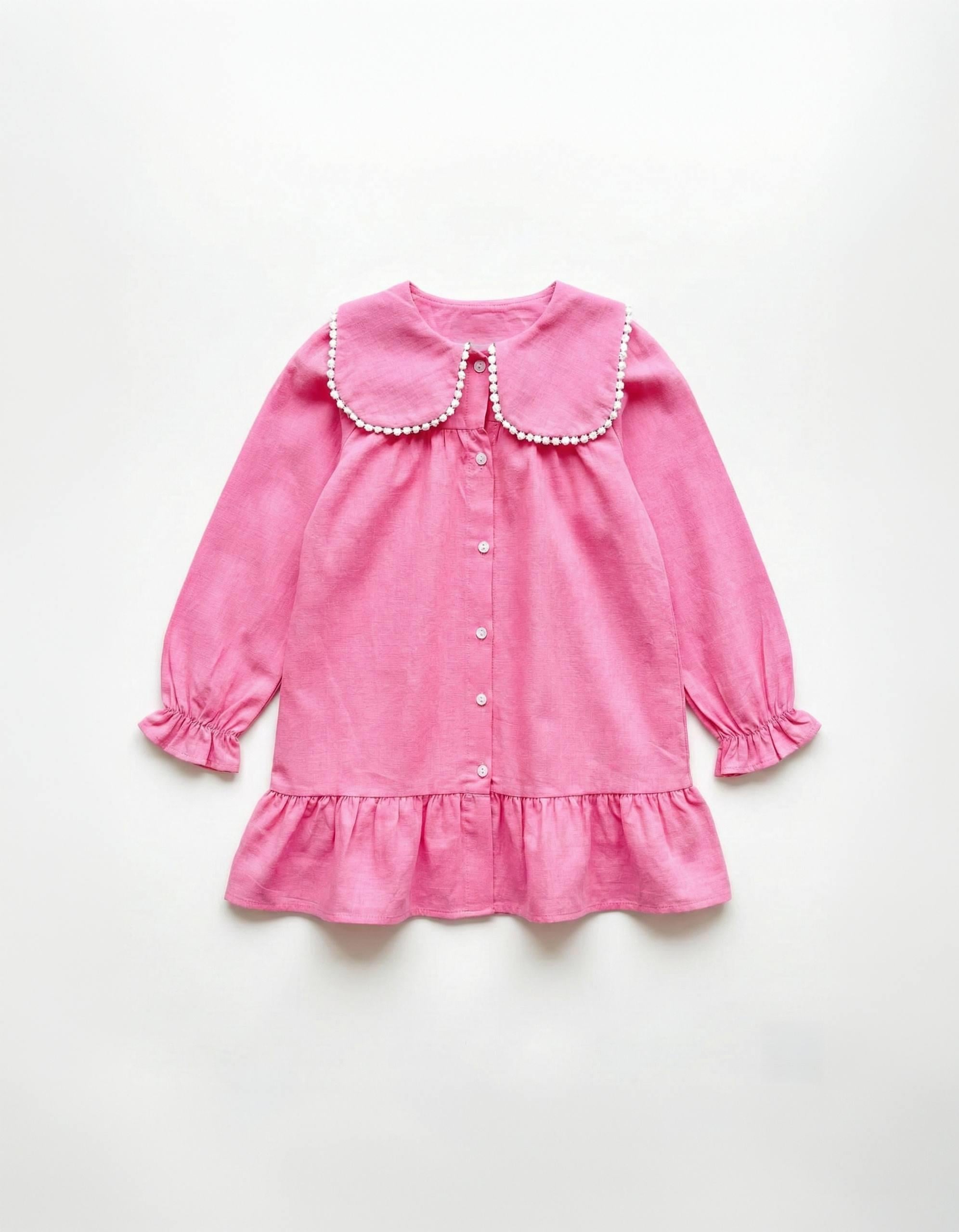 Bebe Yaka Pembe Elbise