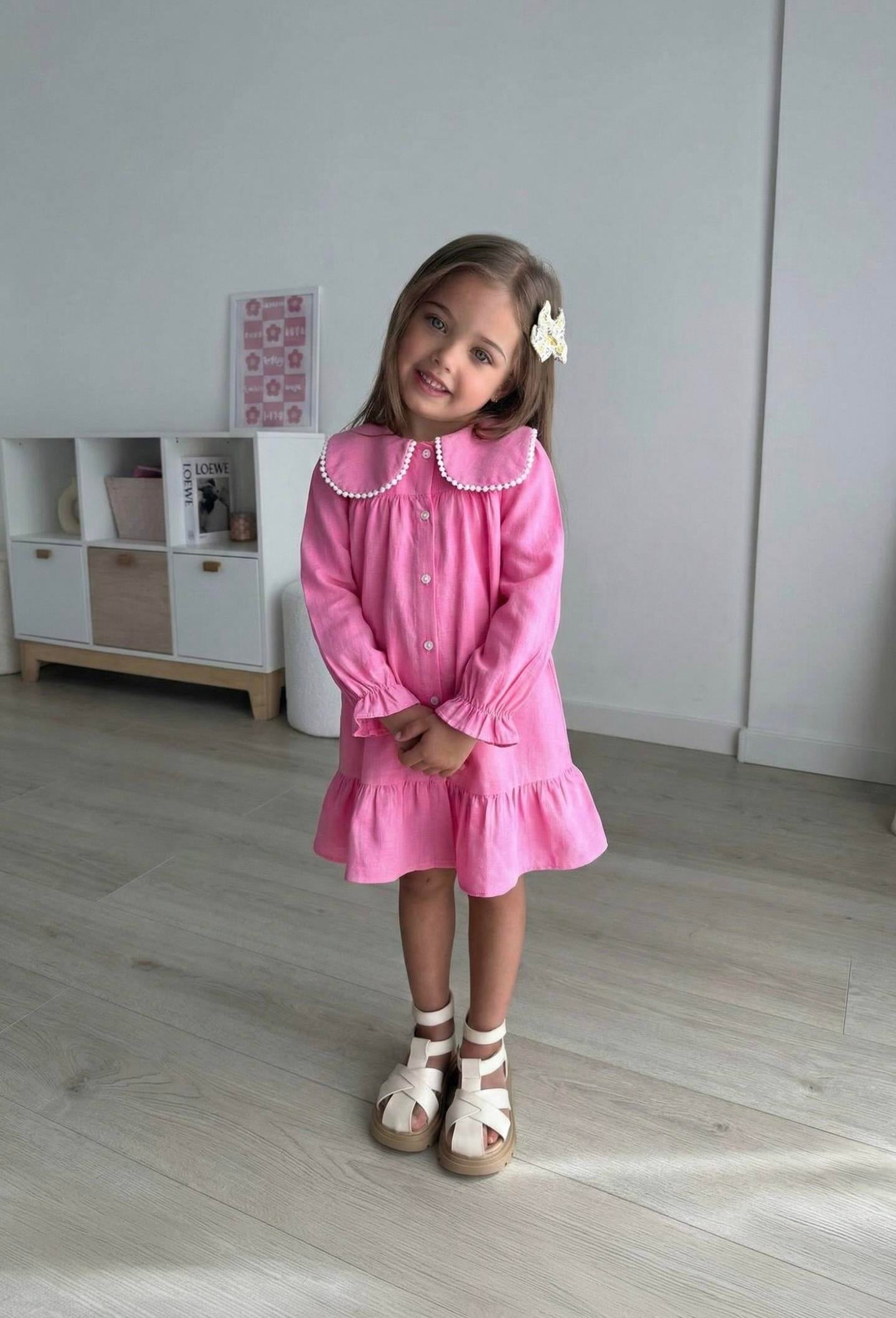 Bebe Yaka Pembe Elbise