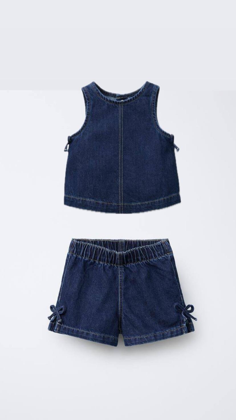 Denim Şortlu Takım 