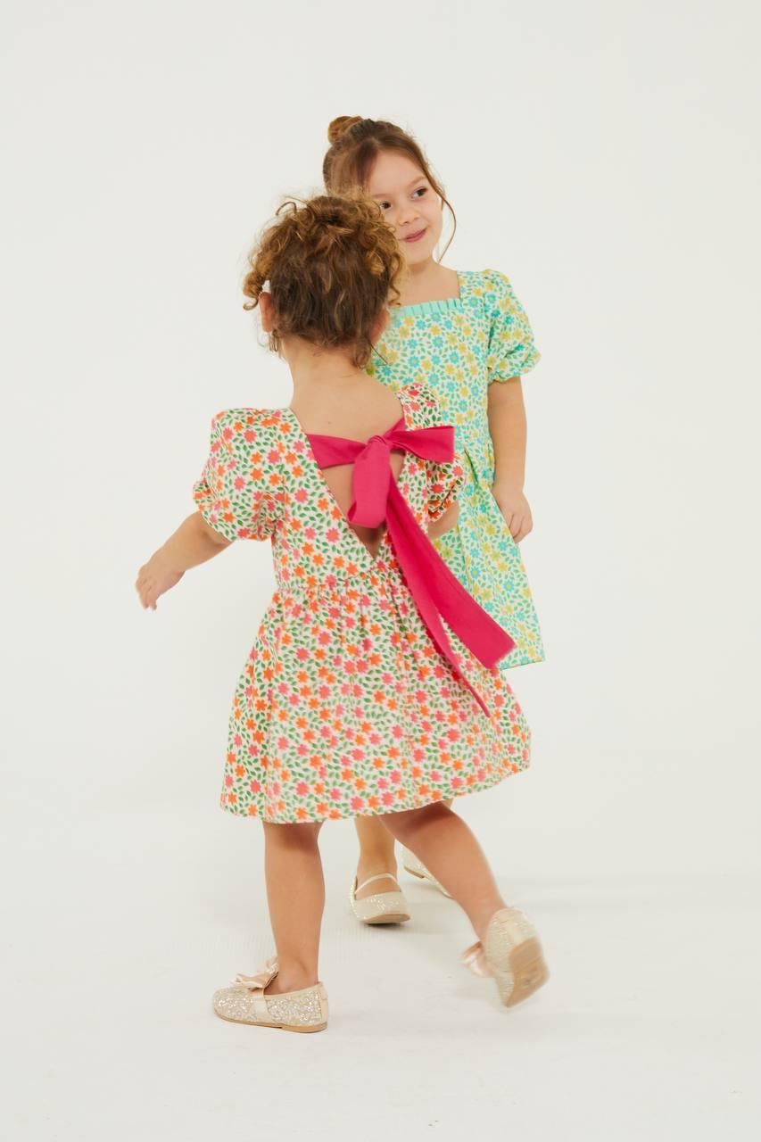 Pembe Desenli  Elbise 