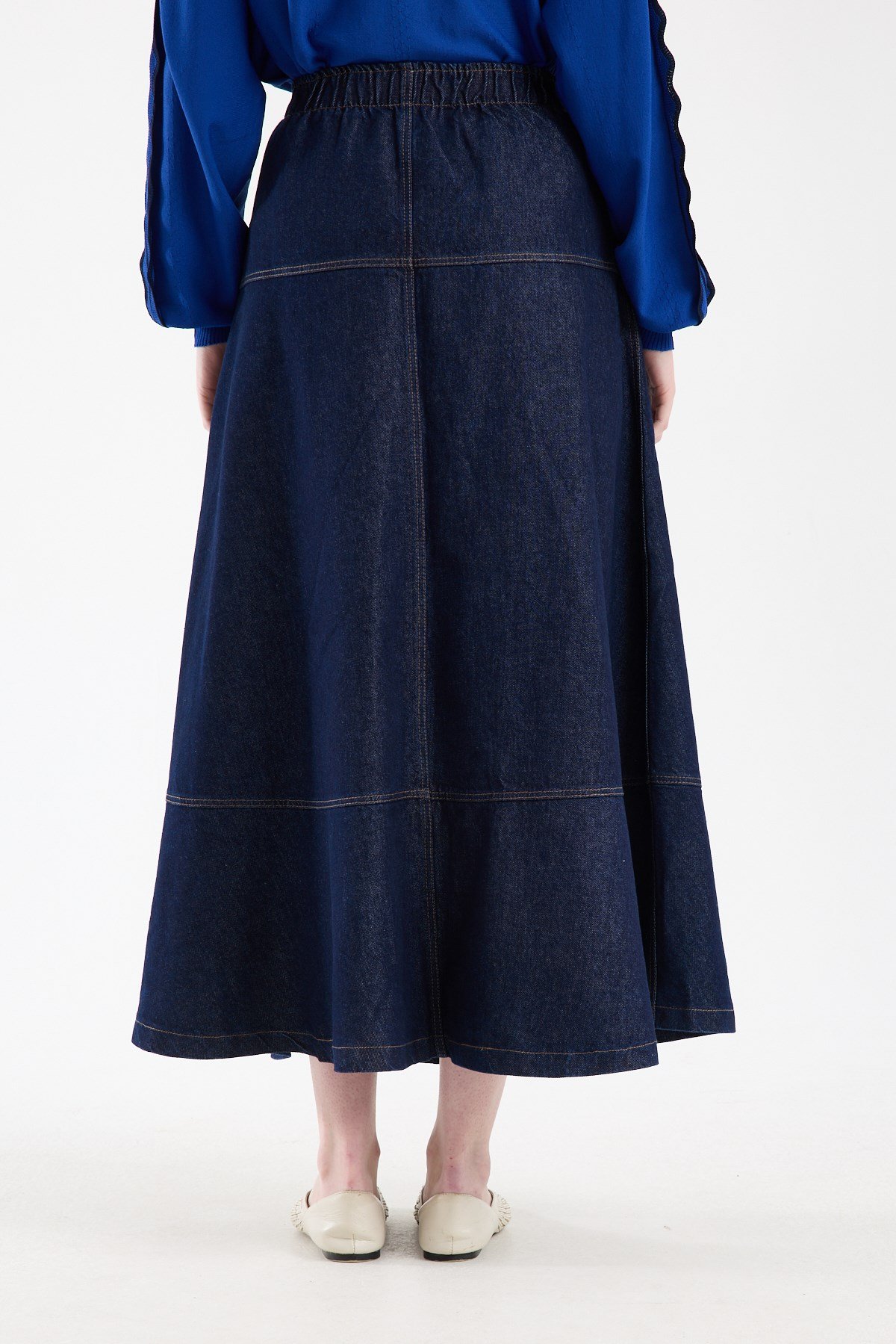 A-Line Noir Kot Etek NAVY