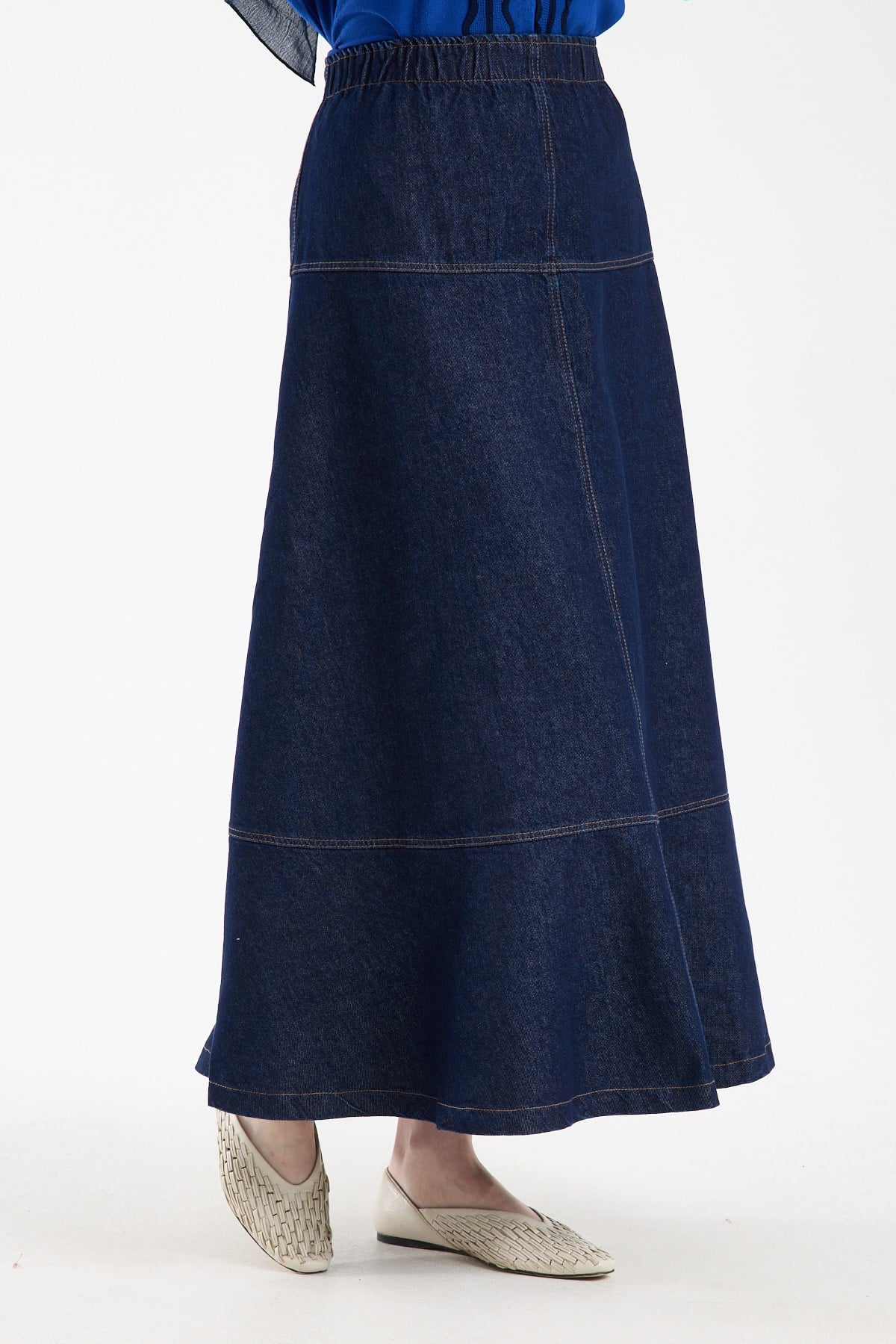 A-Line Noir Kot Etek NAVY