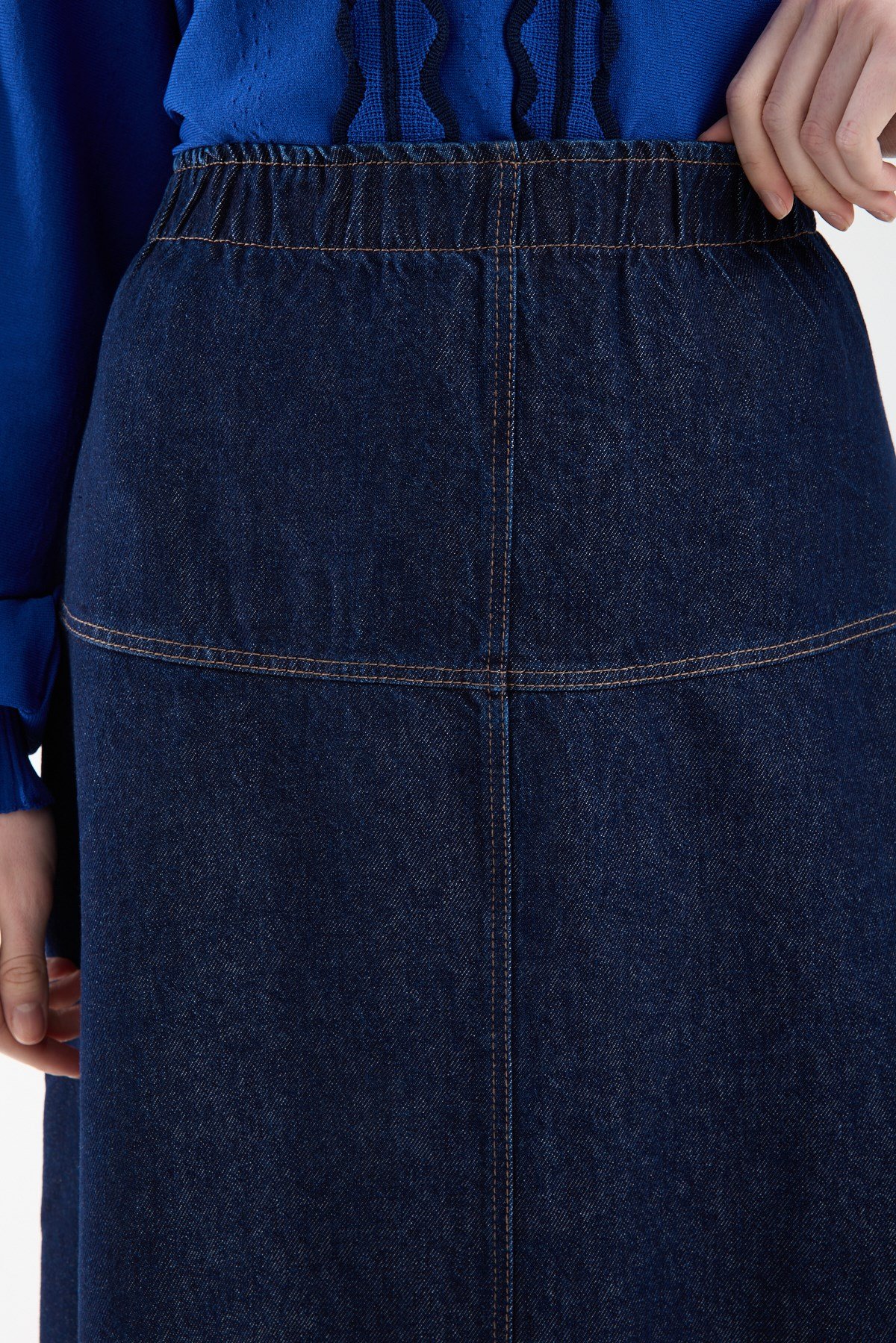 A-Line Noir Kot Etek NAVY