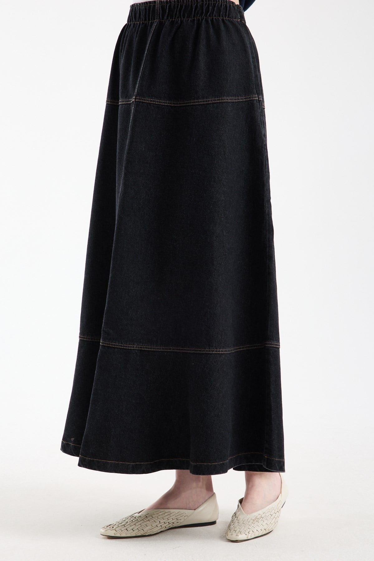 A-Line Noir Kot Etek SİYAH