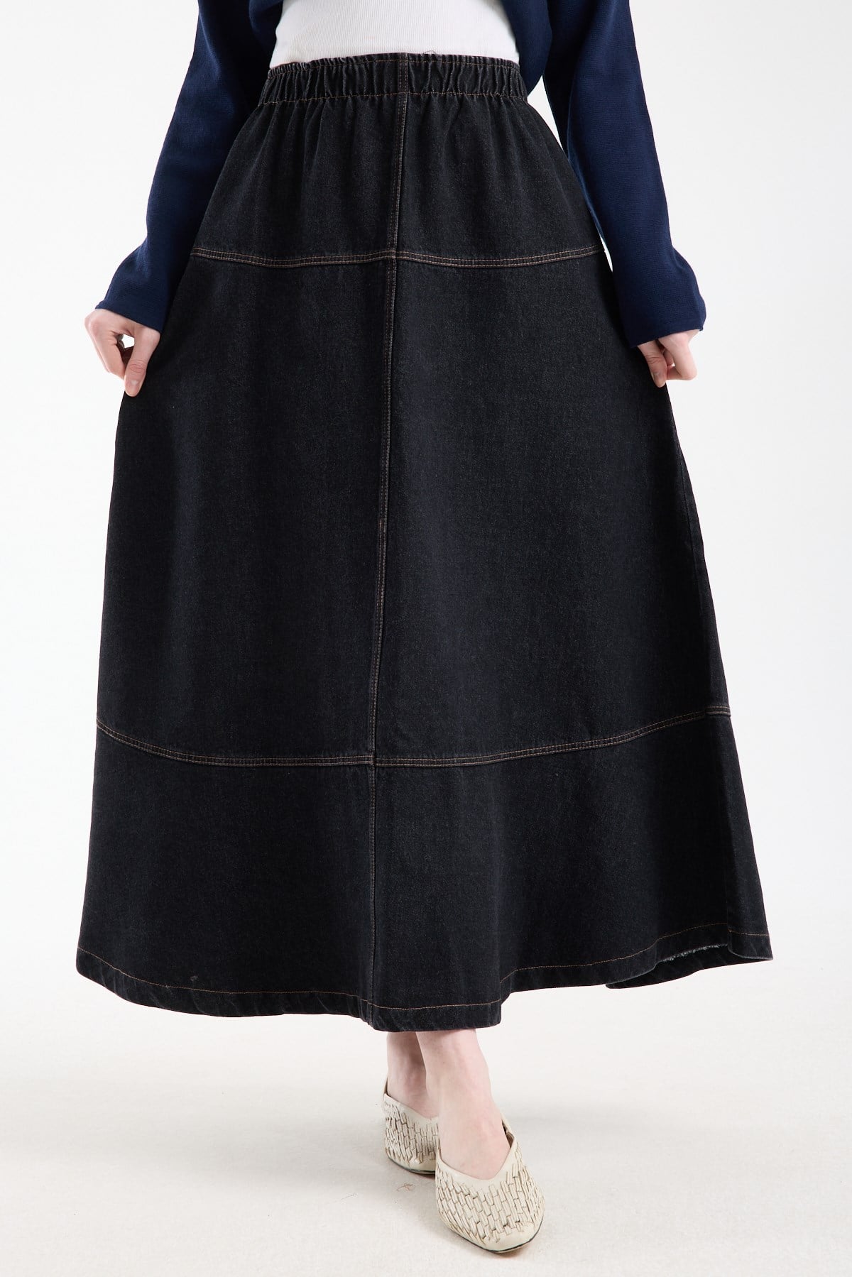 A-Line Noir Kot Etek SİYAH