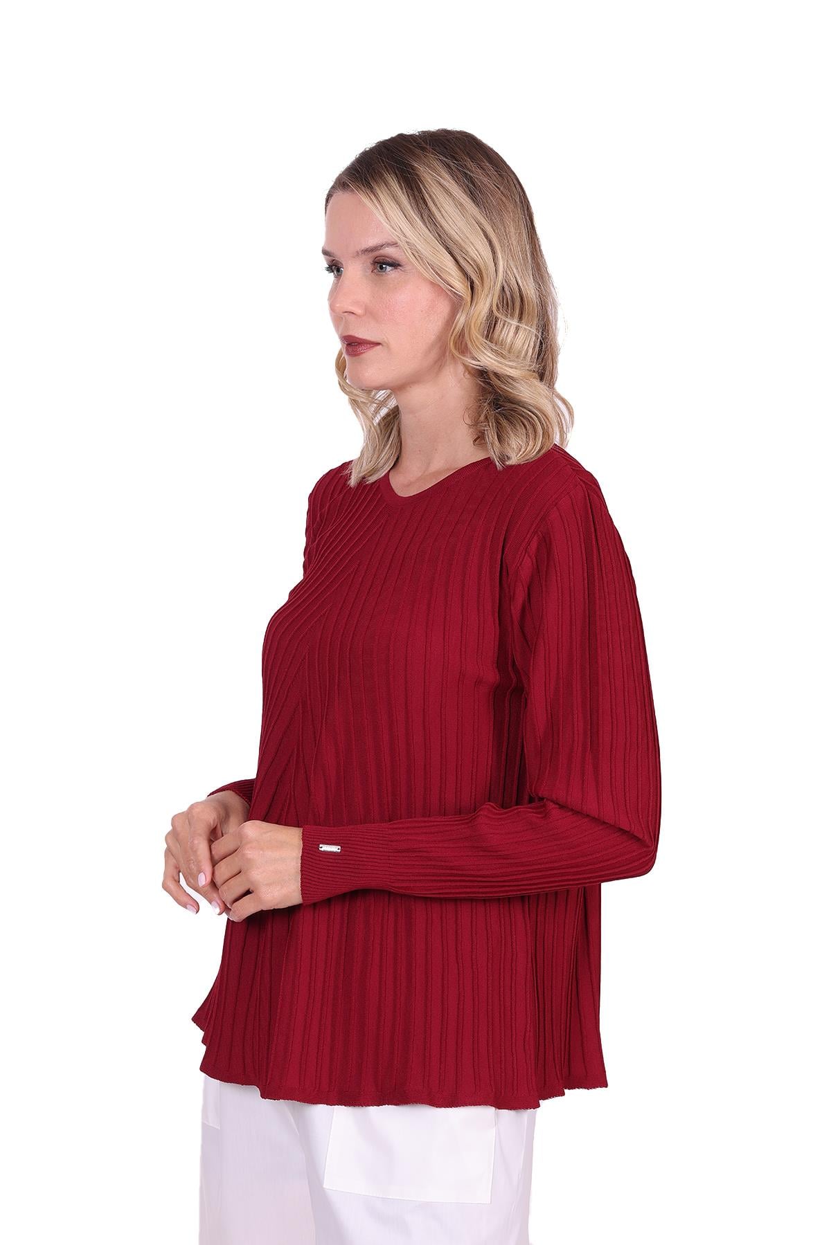 Aplikasyonlu Triko Tunik BORDO