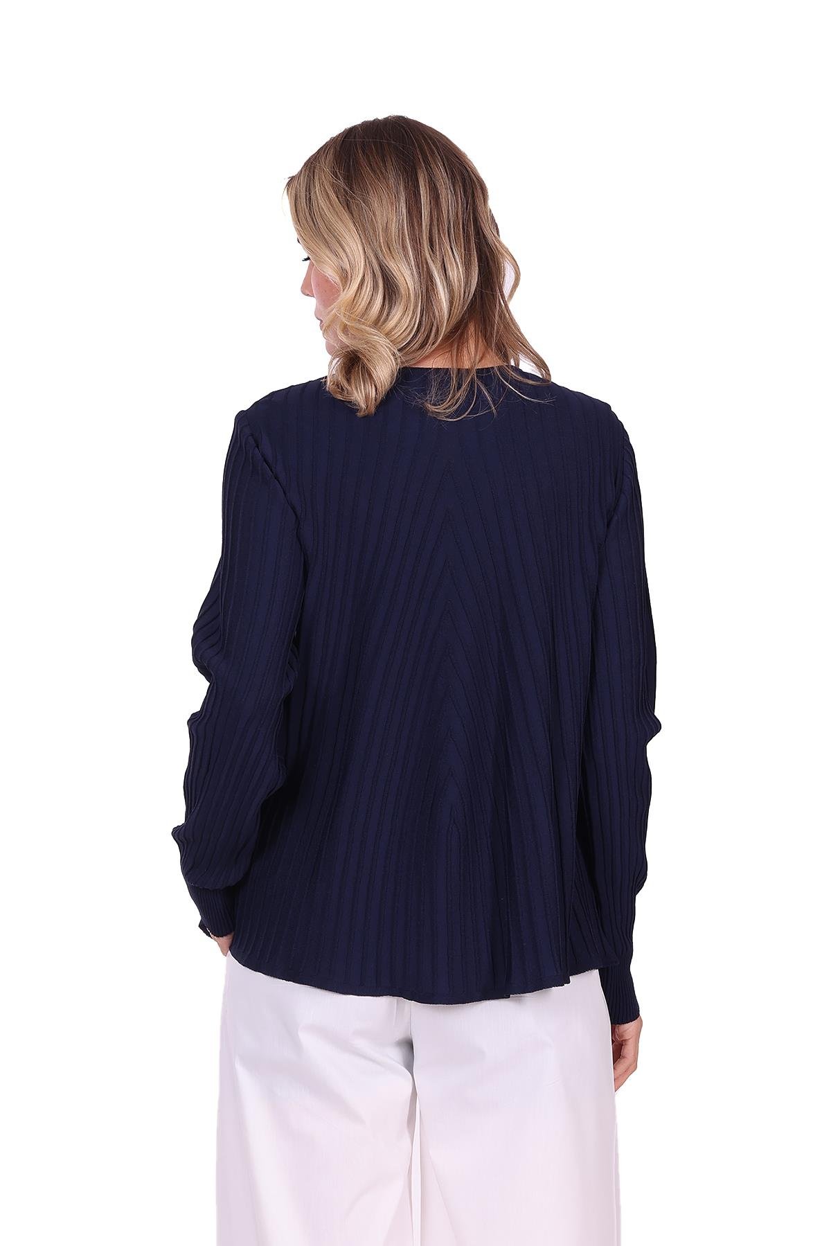 Aplikasyonlu Triko Tunik LACİVERT