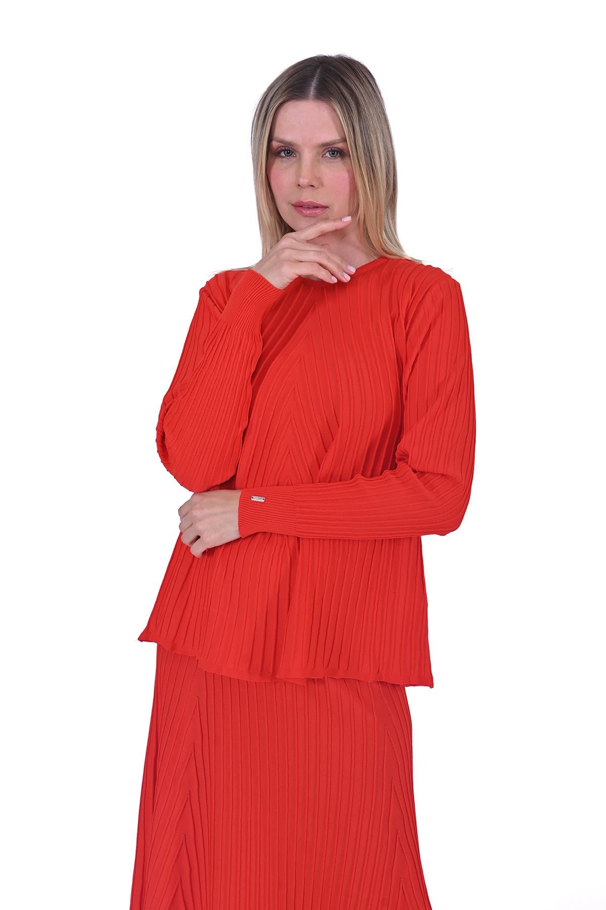 Aplikasyonlu Triko Tunik ORANJ