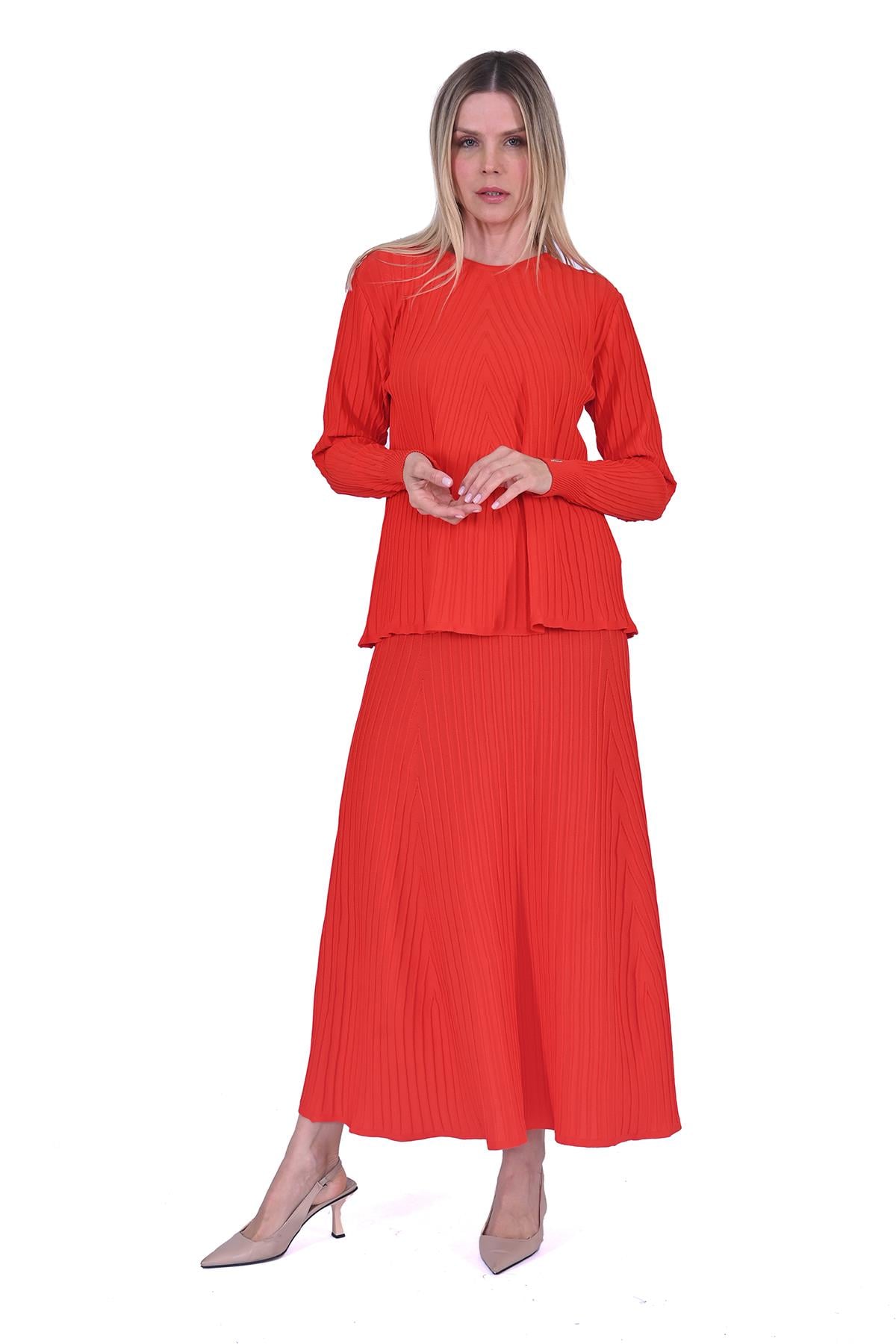 Aplikasyonlu Triko Tunik ORANJ