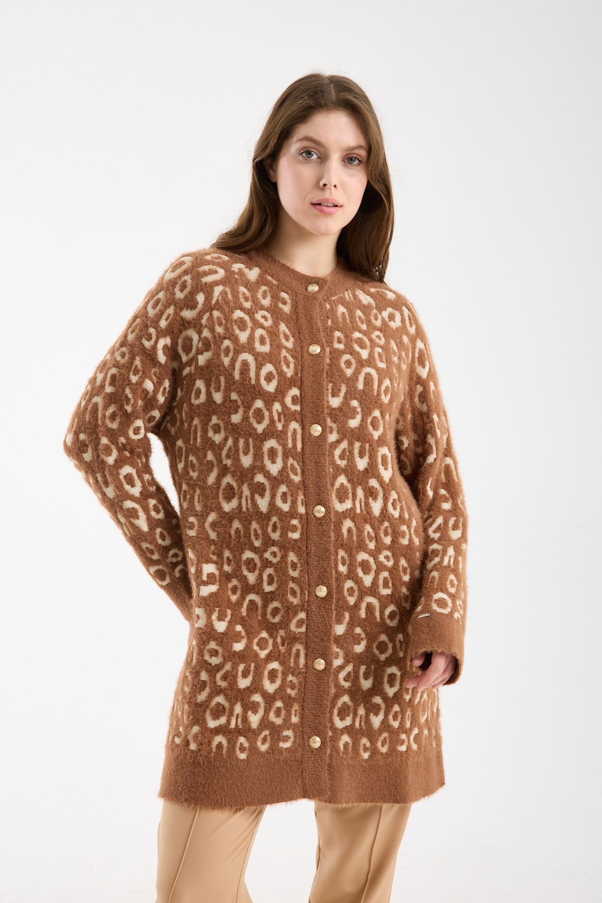 Armona Triko Hırka CAMEL-EKRU