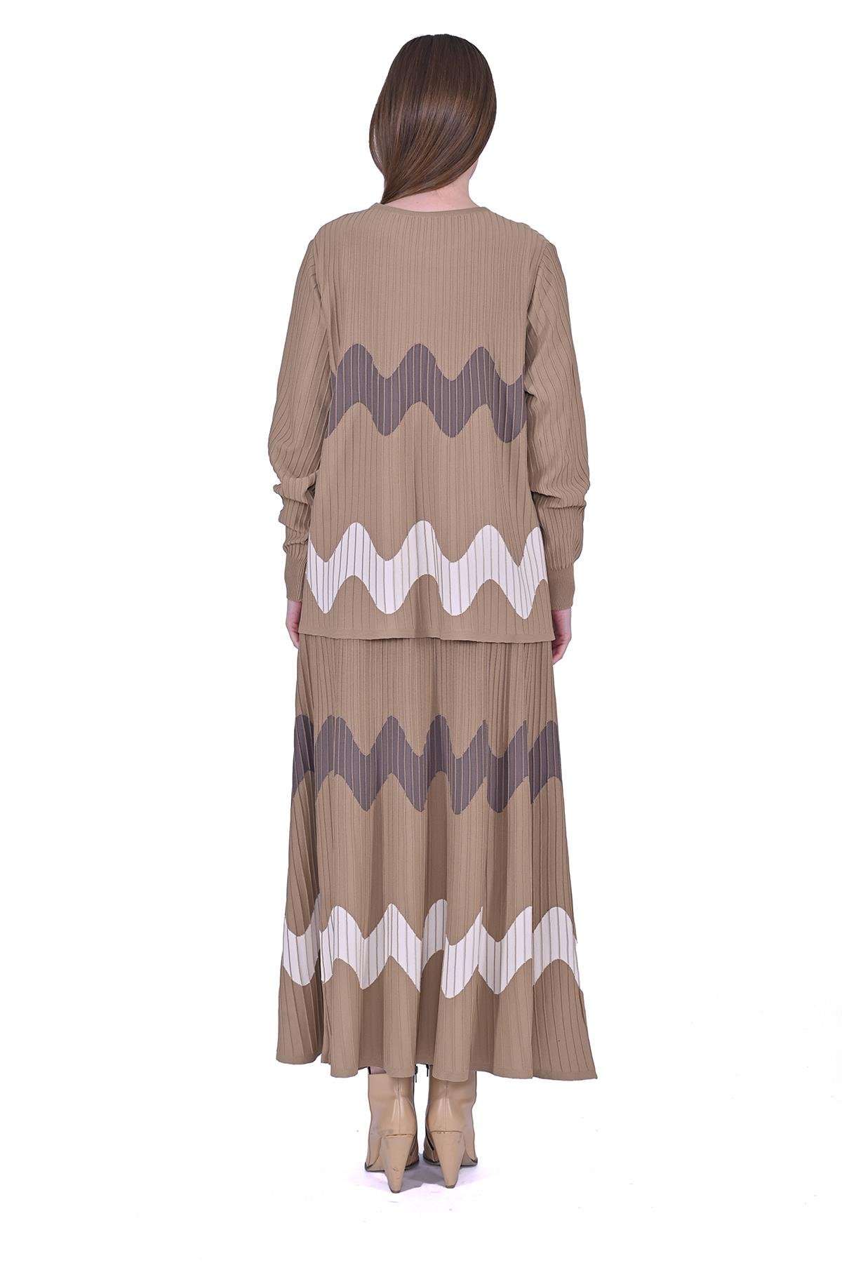 Dalga Triko Tunik CAMEL