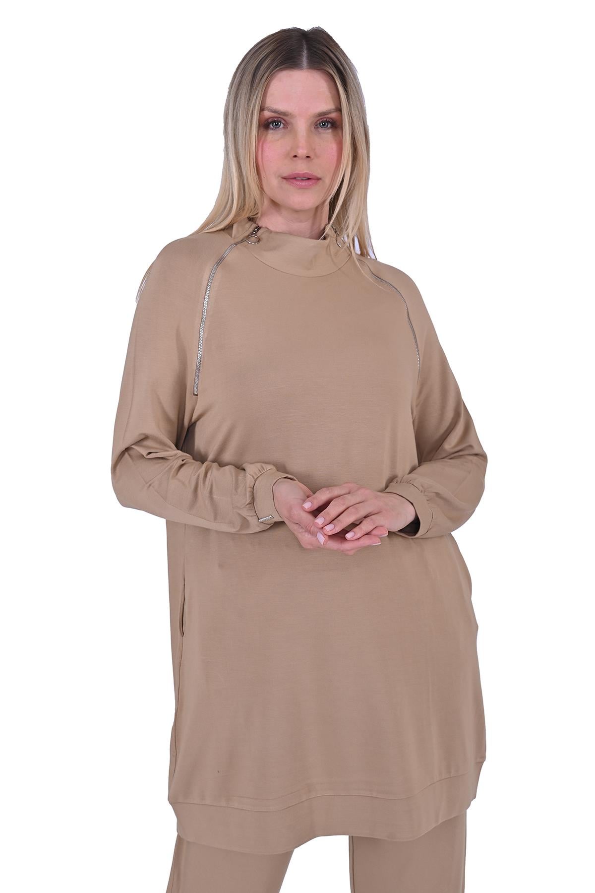 Fermuarlı Eşortman Takım CAMEL