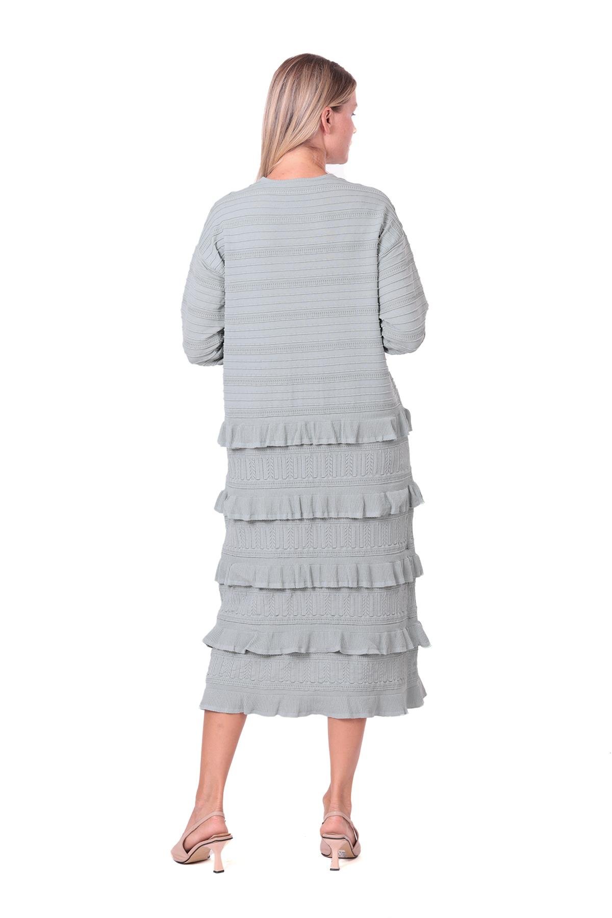 Flapper Triko Elbise MİNT