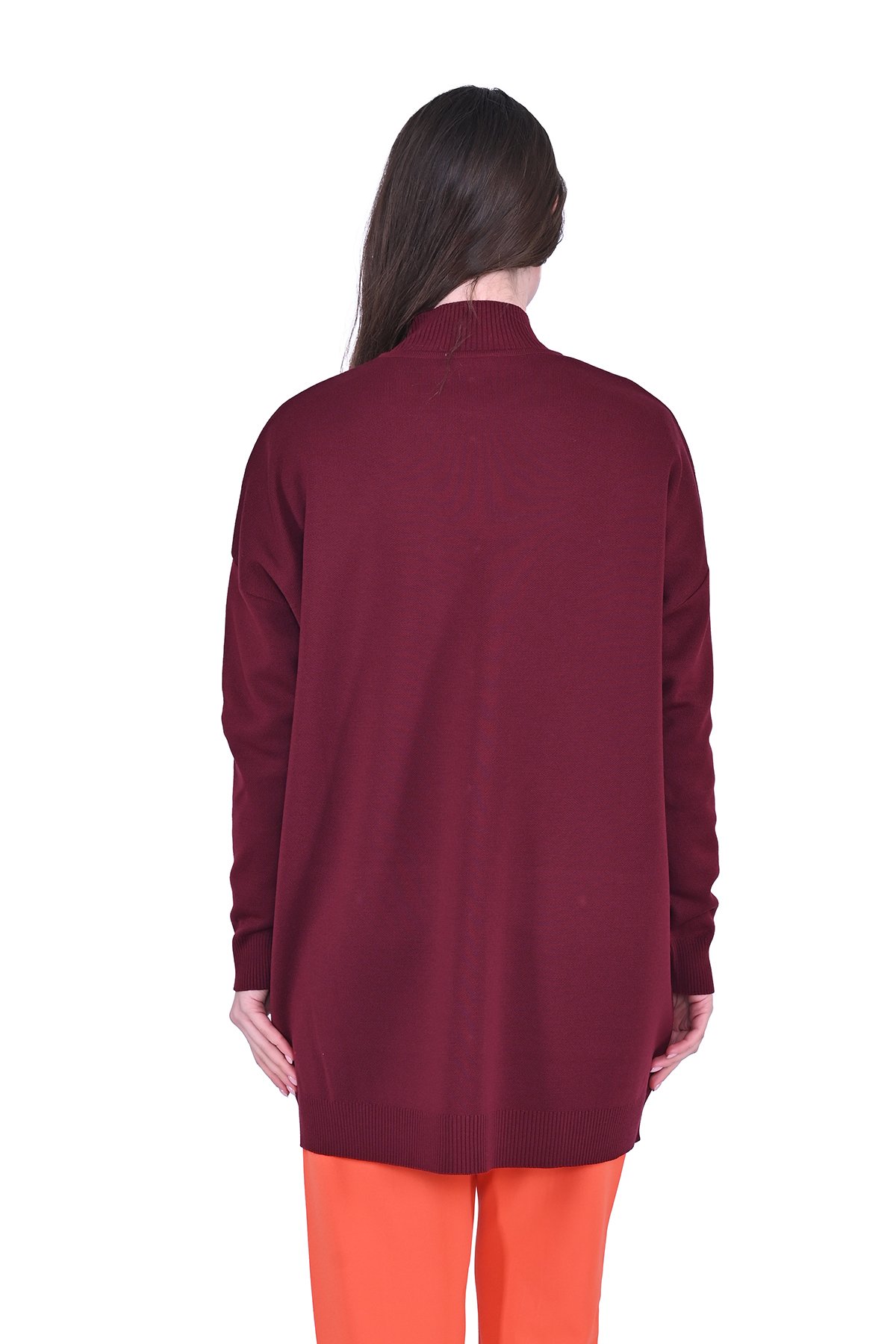 French Knitwear Wool Cardigan CLARET