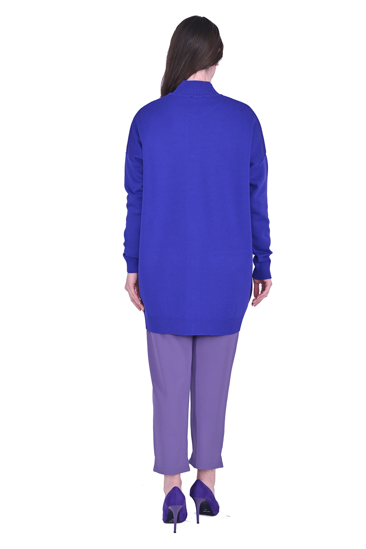 French Knitwear Wool Cardigan PURPLE