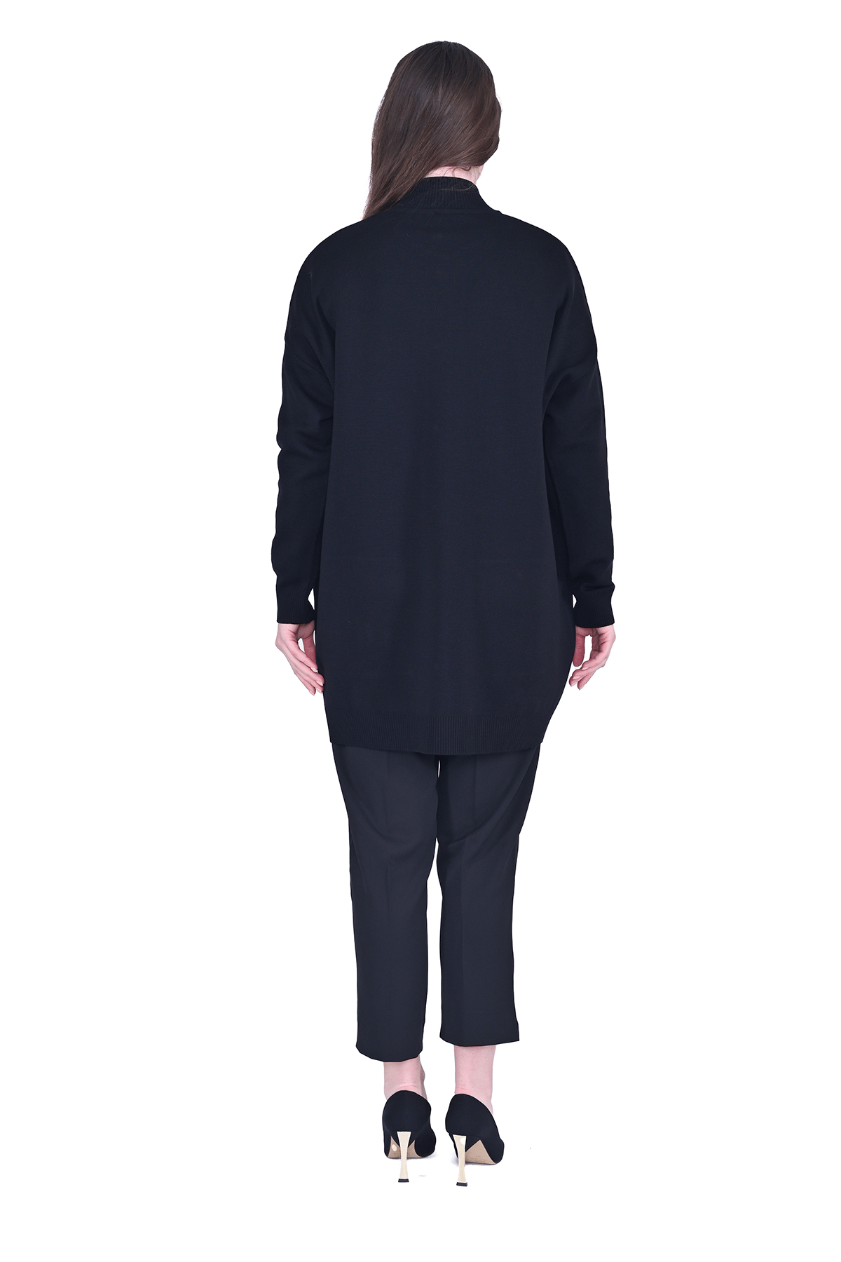 French Knitwear Wool Cardigan BLACK