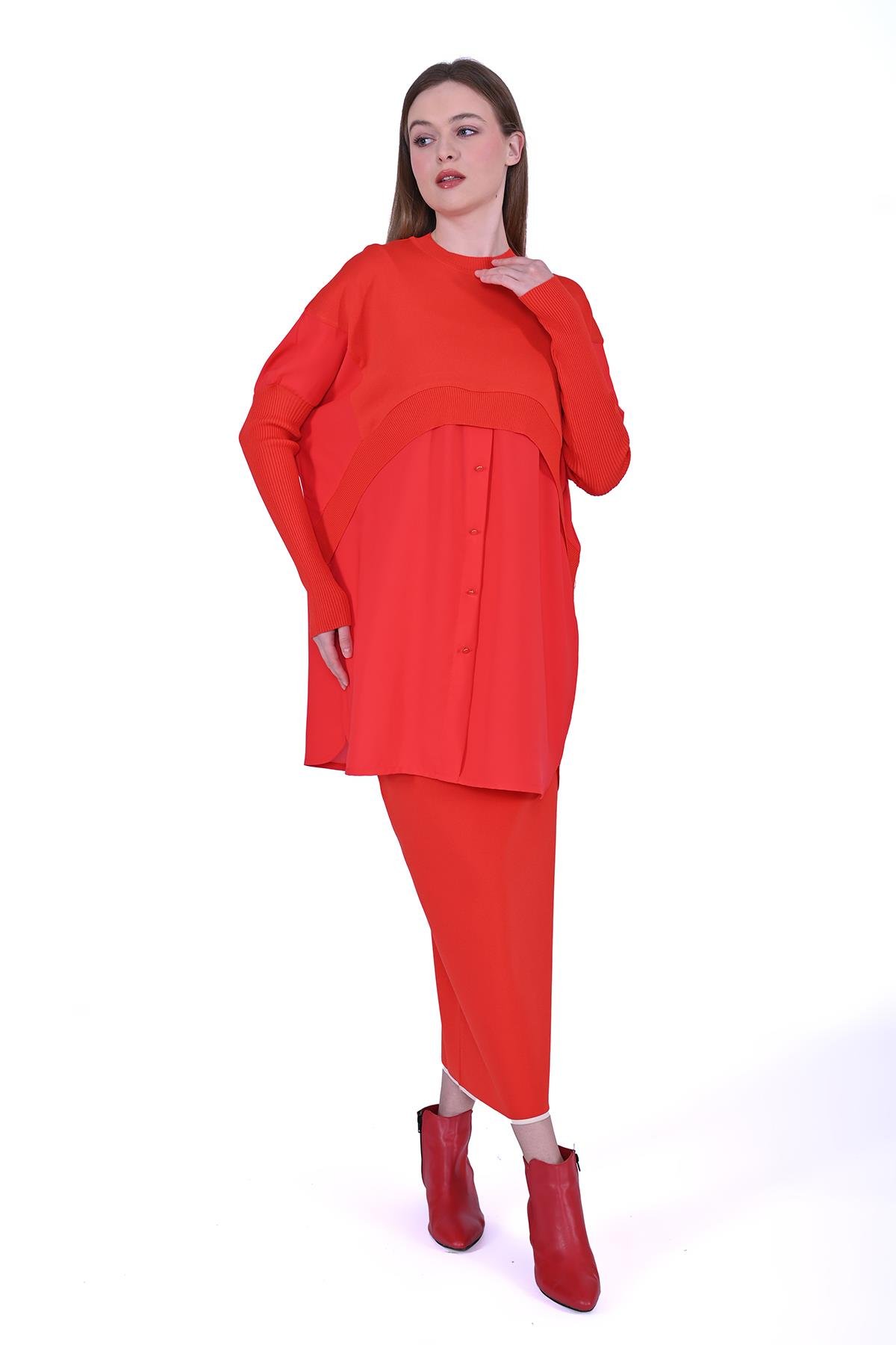 Gömlek Triko Tunik ORANJ