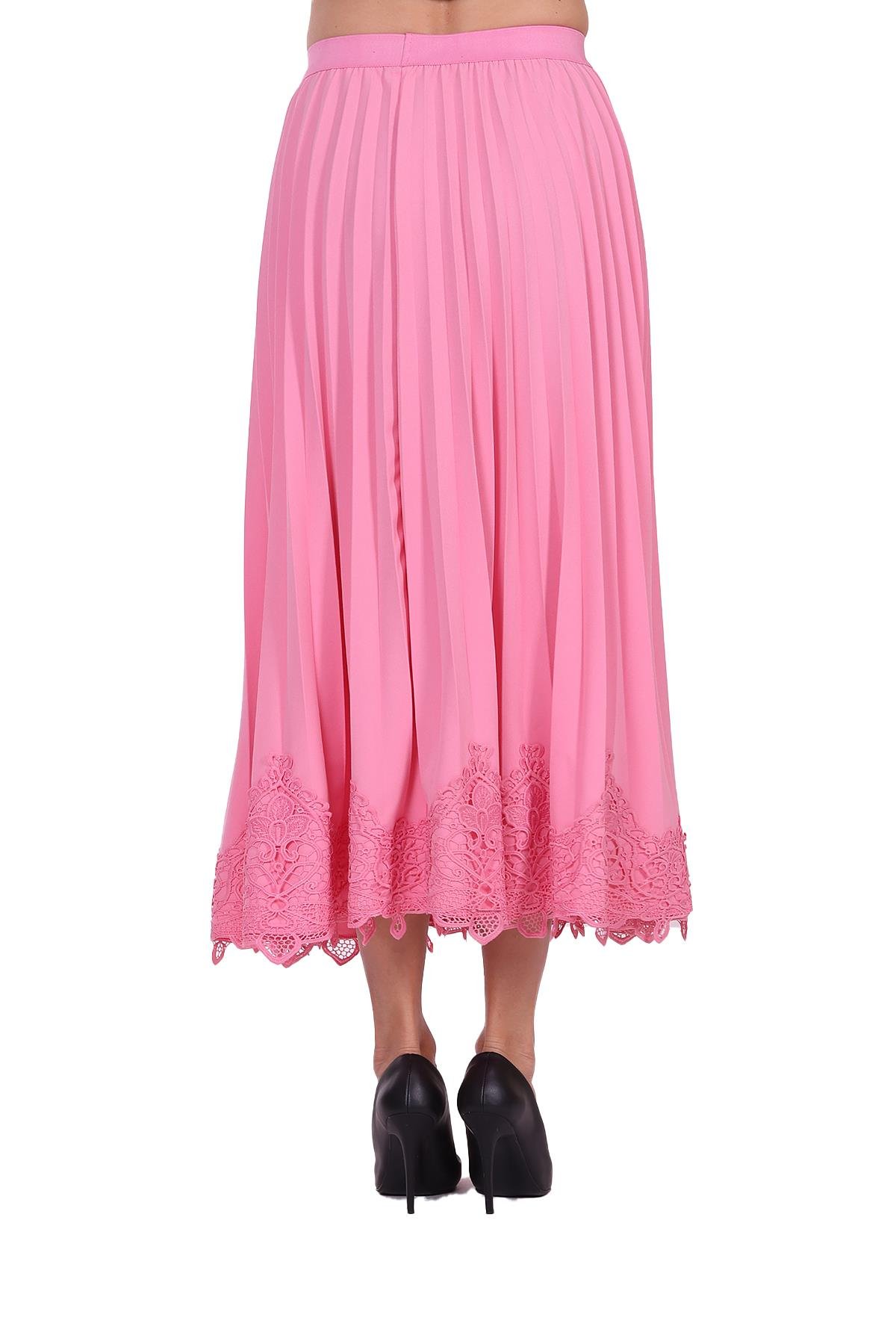 Güpür Pilise Etek PEMBE