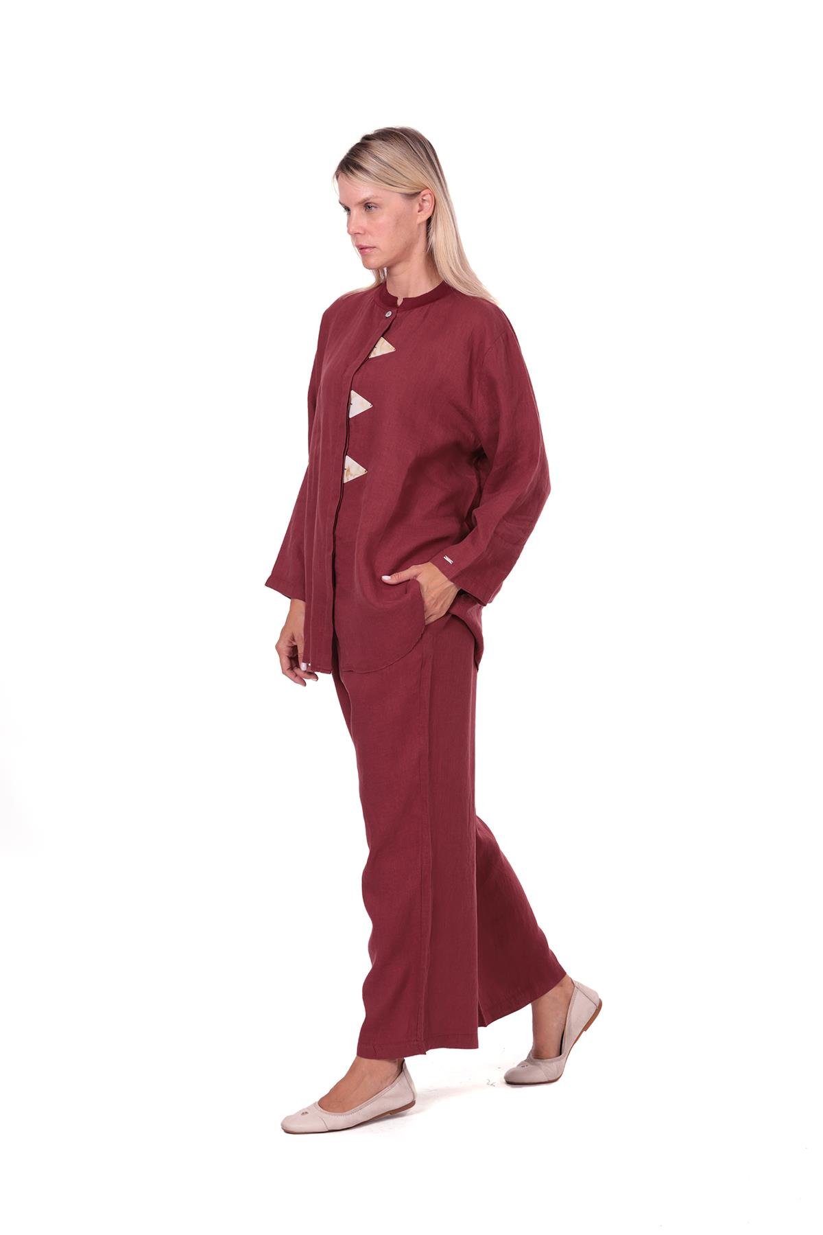 Kıristal Keten Takım BORDO