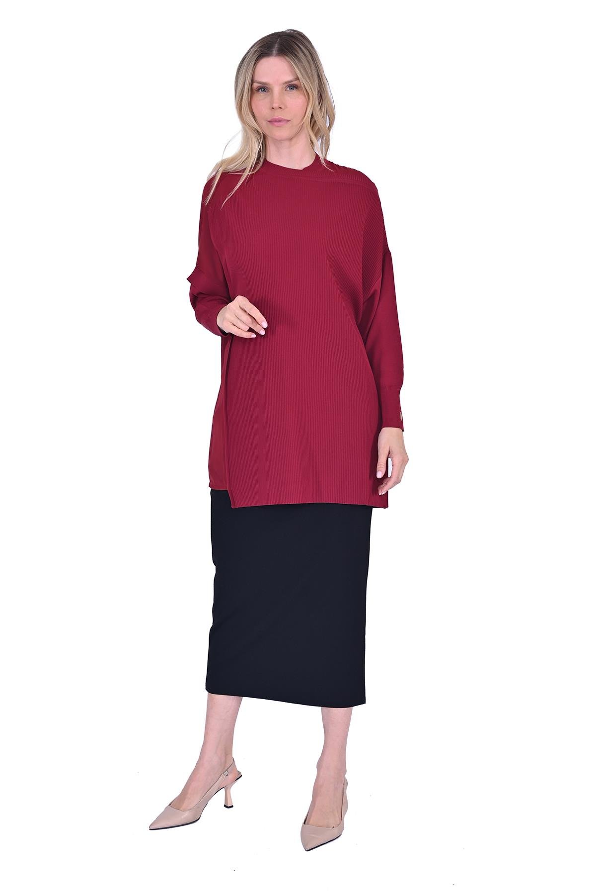 Körüklü Triko tunik BORDO
