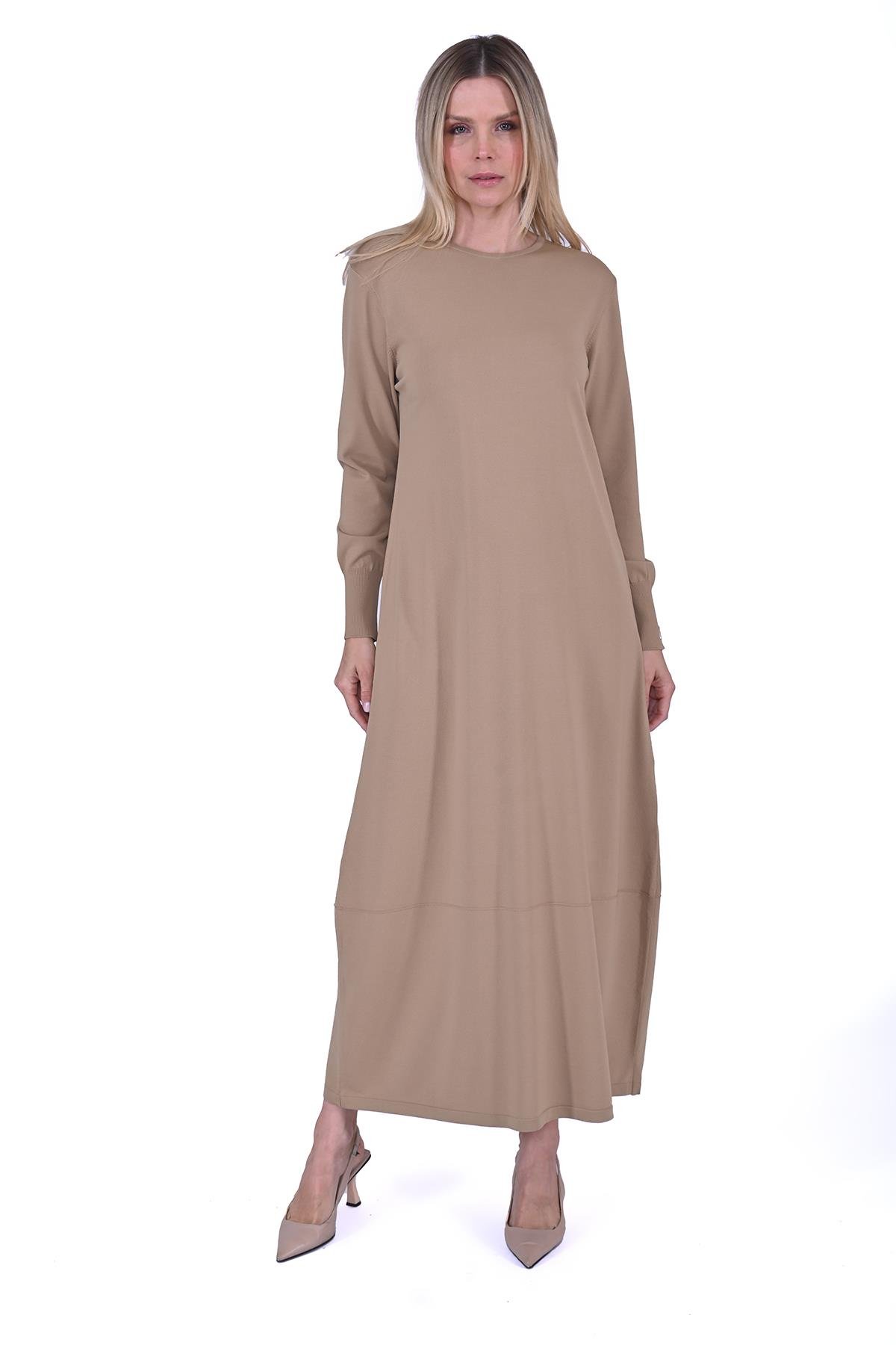 Kova Triko Elbise CAMEL