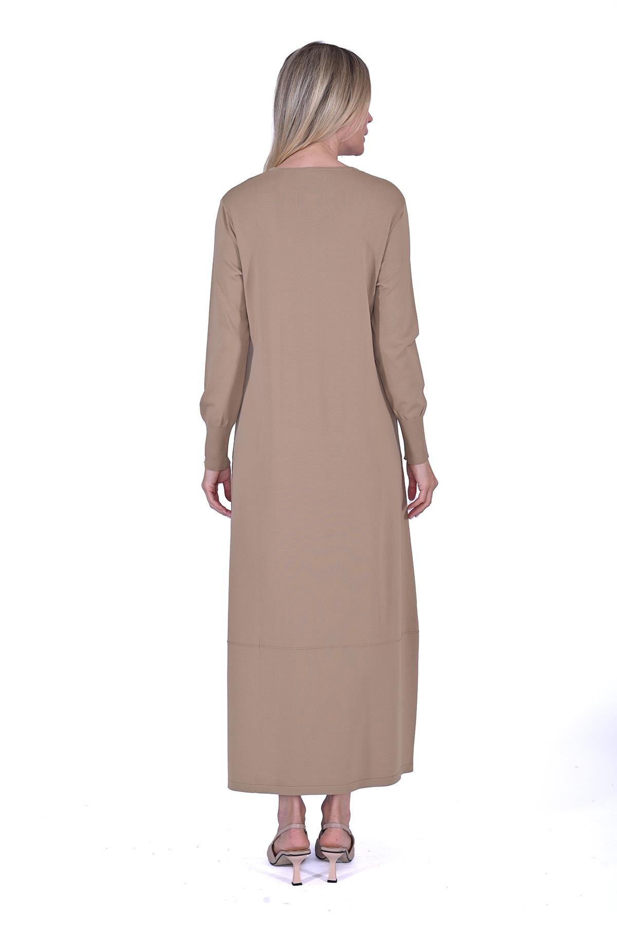 Kova Triko Elbise CAMEL