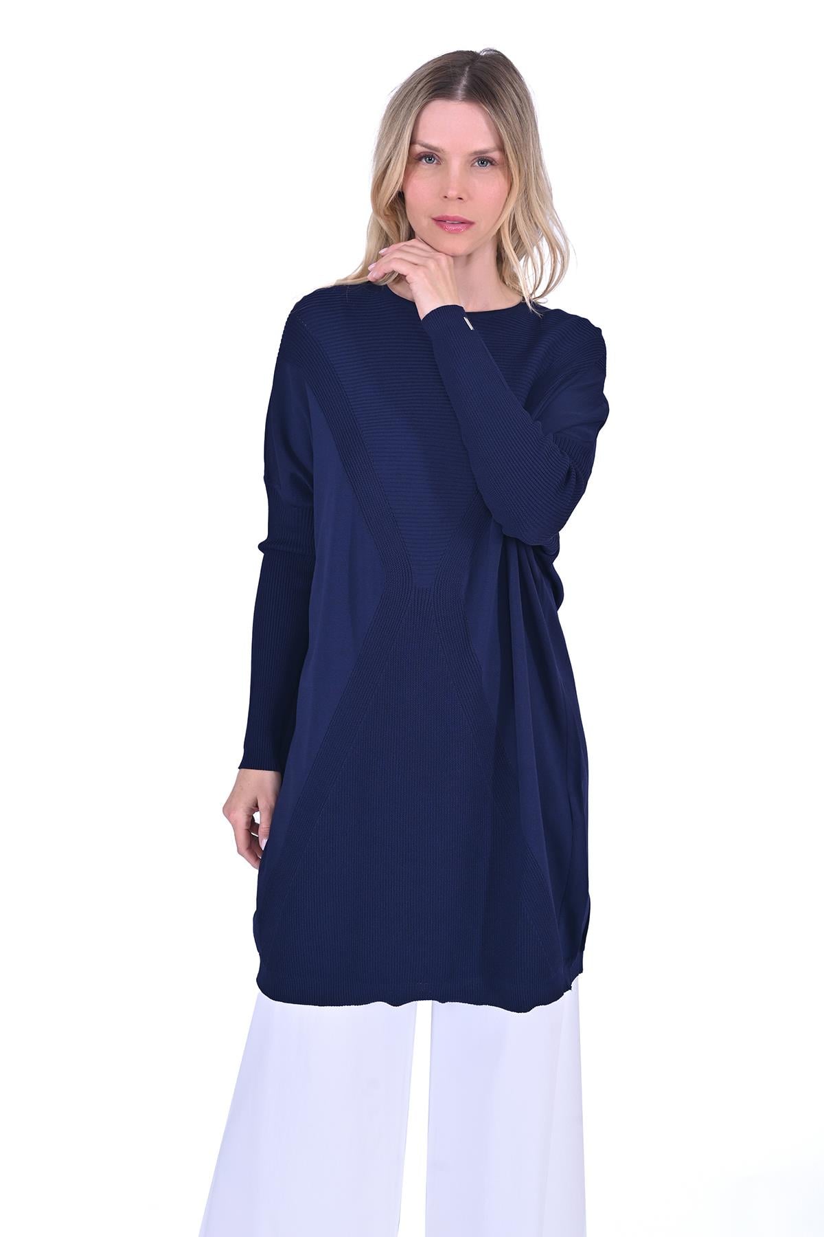 Kum Saati Triko Tunik LACİVERT