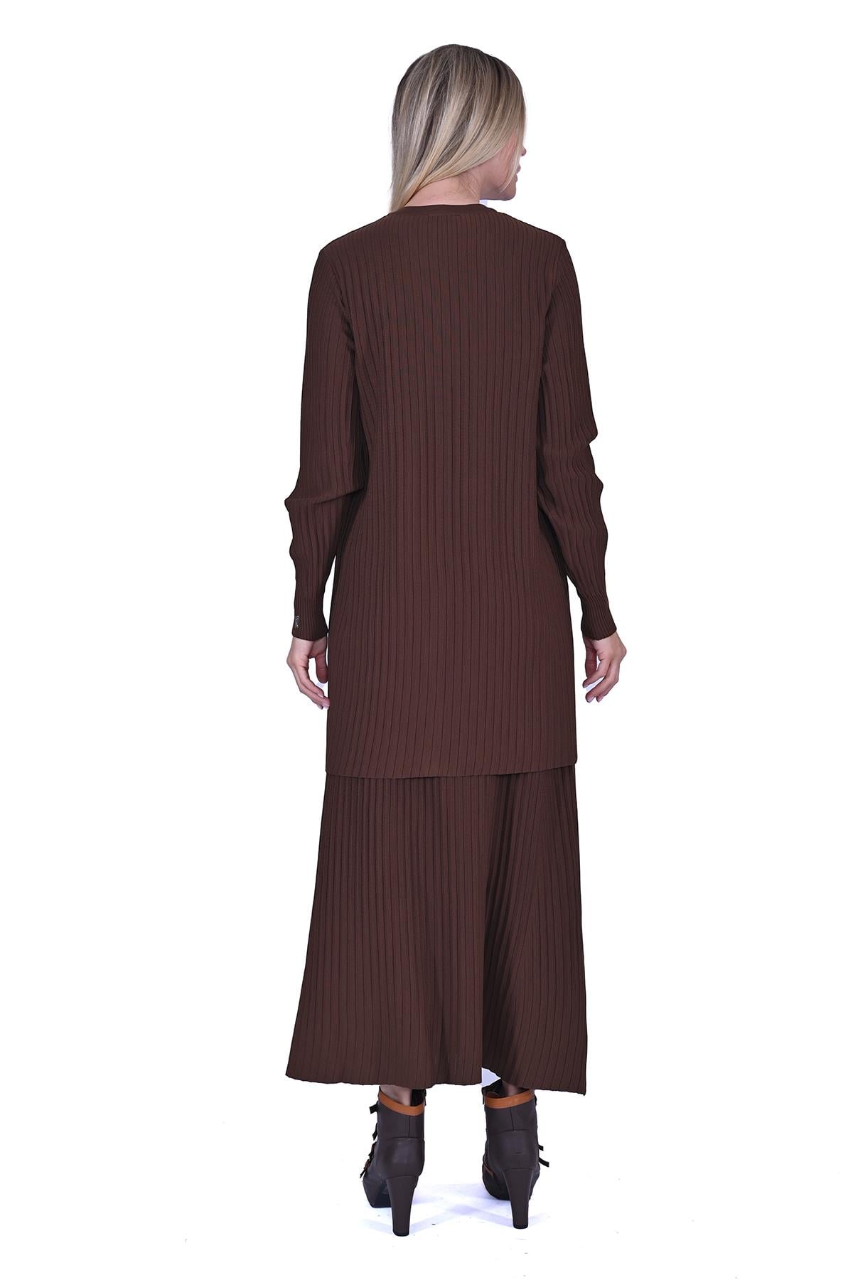 Oluk Triko Hırka BROWNİ