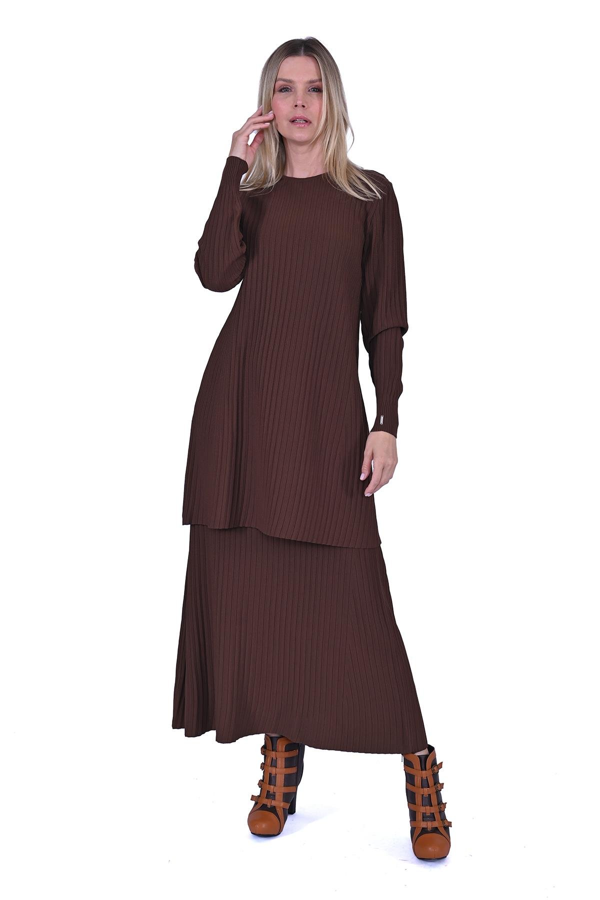 Oluk Triko Tunik BROWNİ