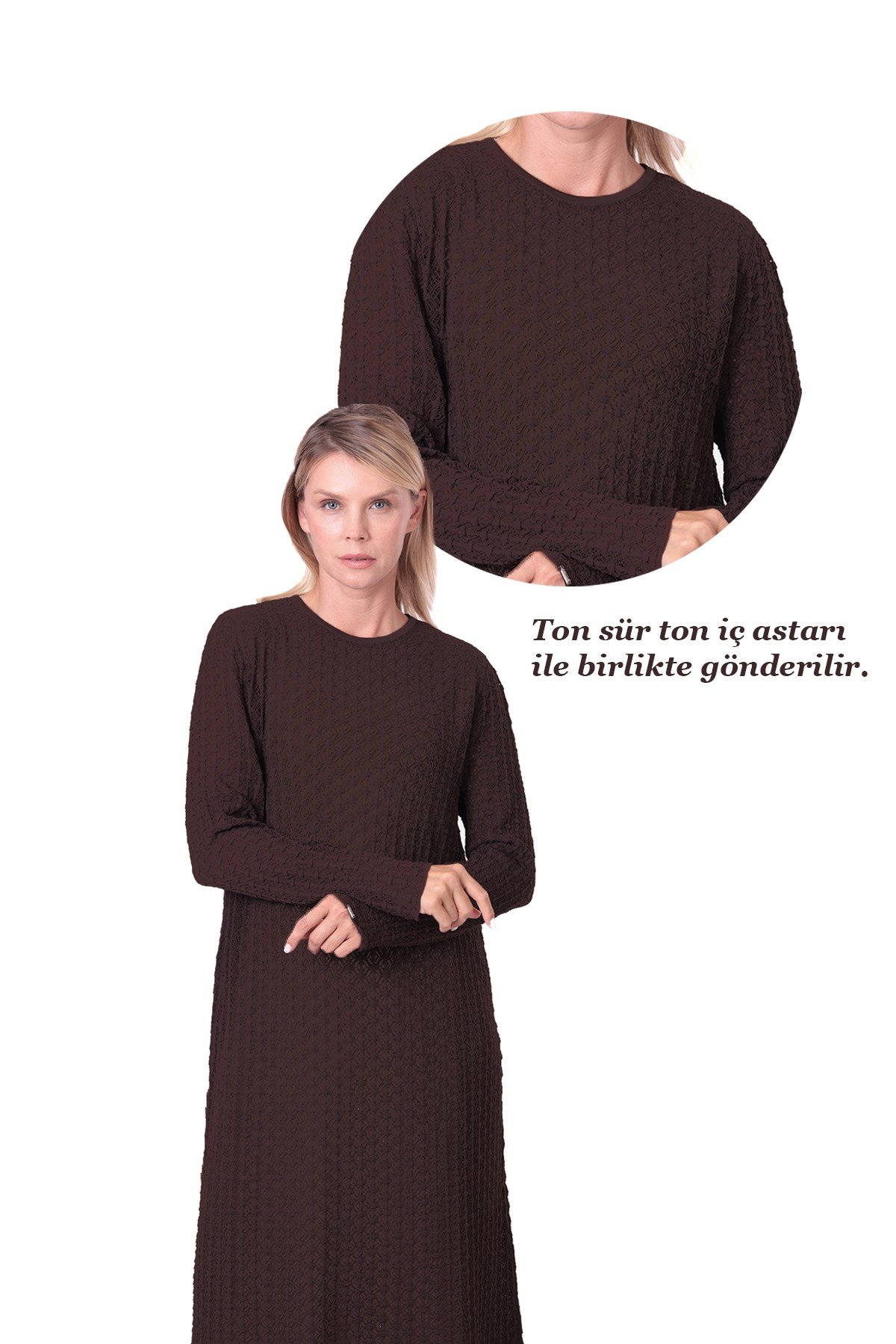 Ornella Triko Elbise KAHVE