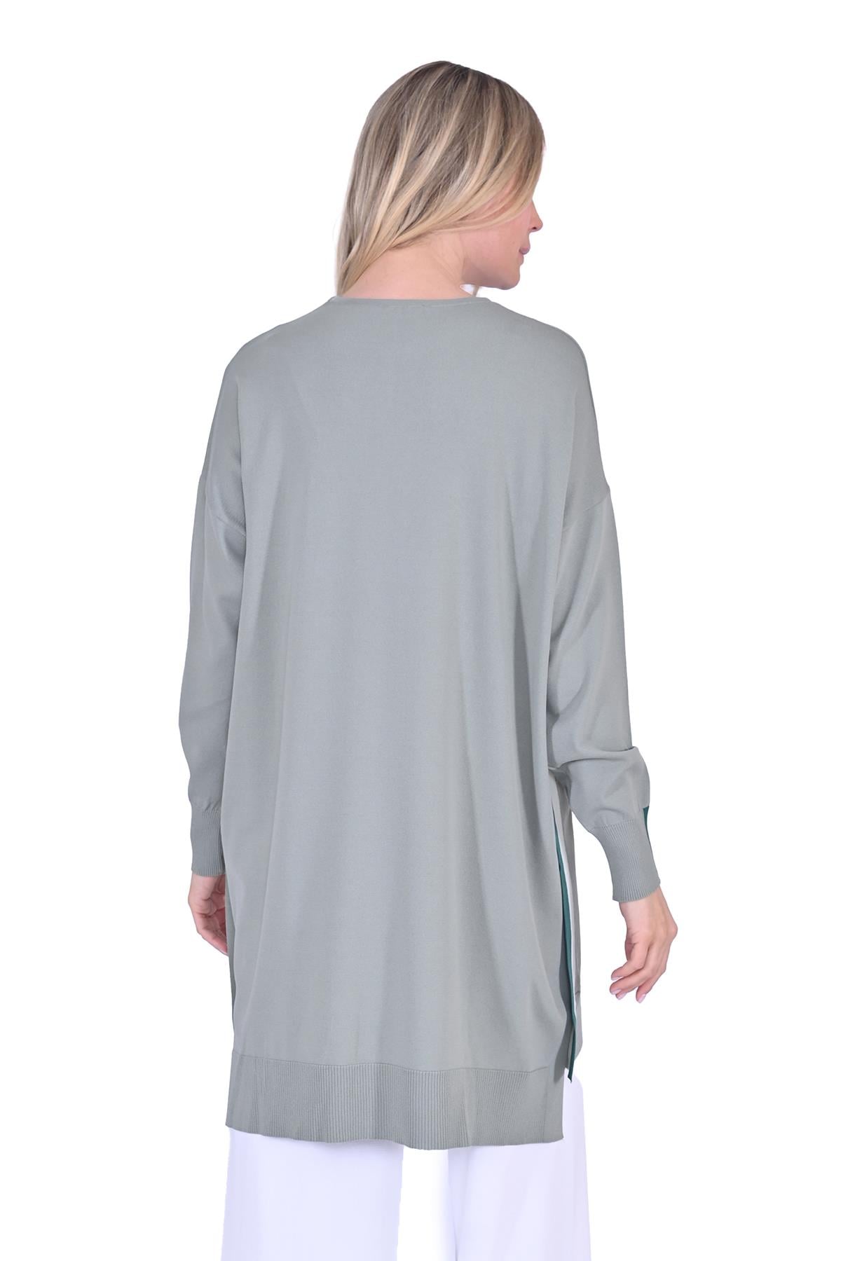 Oversize Renk Detaylı Triko Tunik KÜFRENGİ