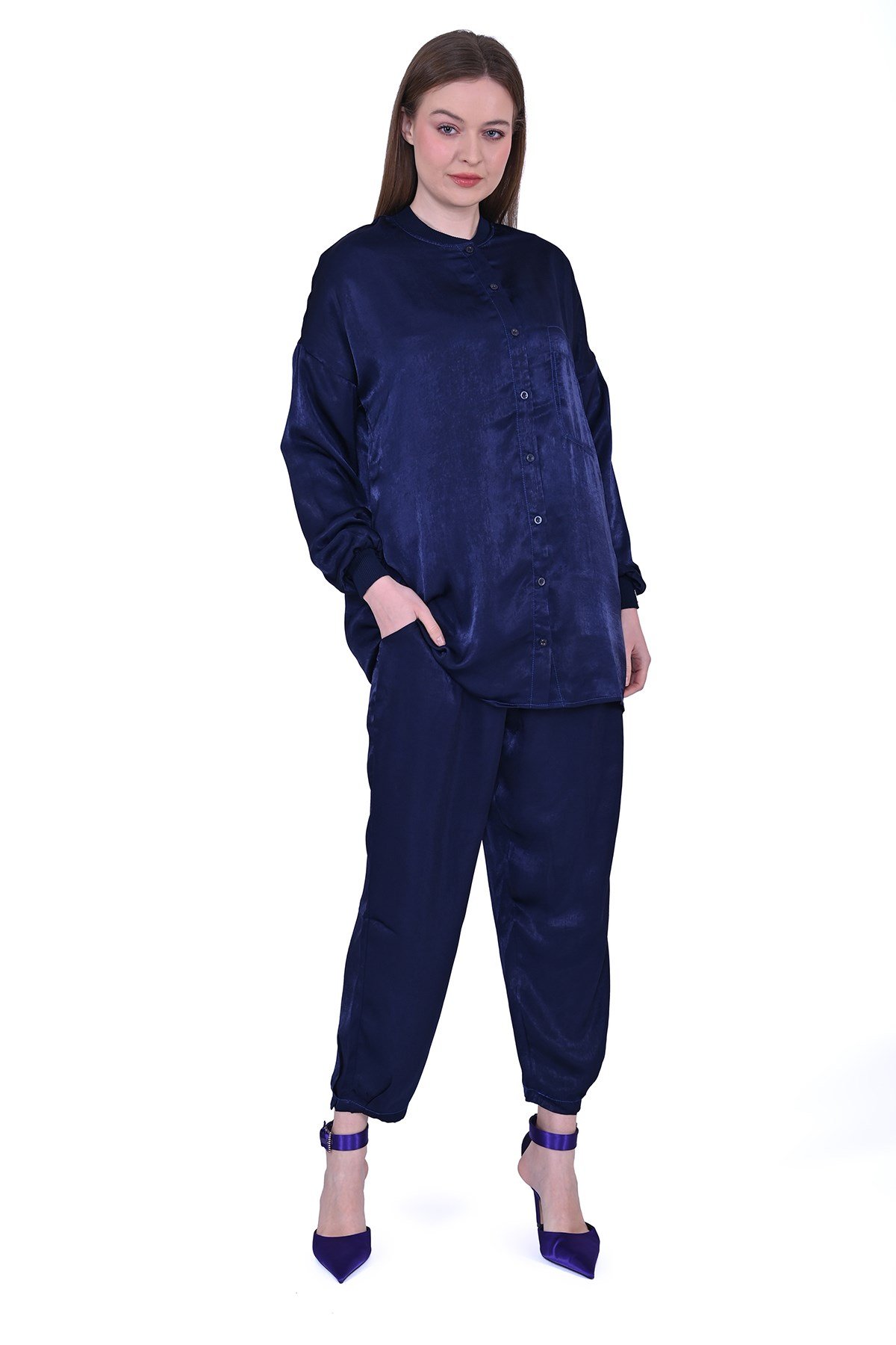Parlak Gömlek LACİVERT