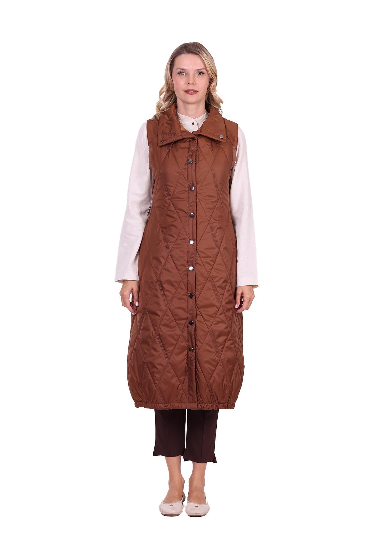 Pervane Kapitone Yelek BROWNİ