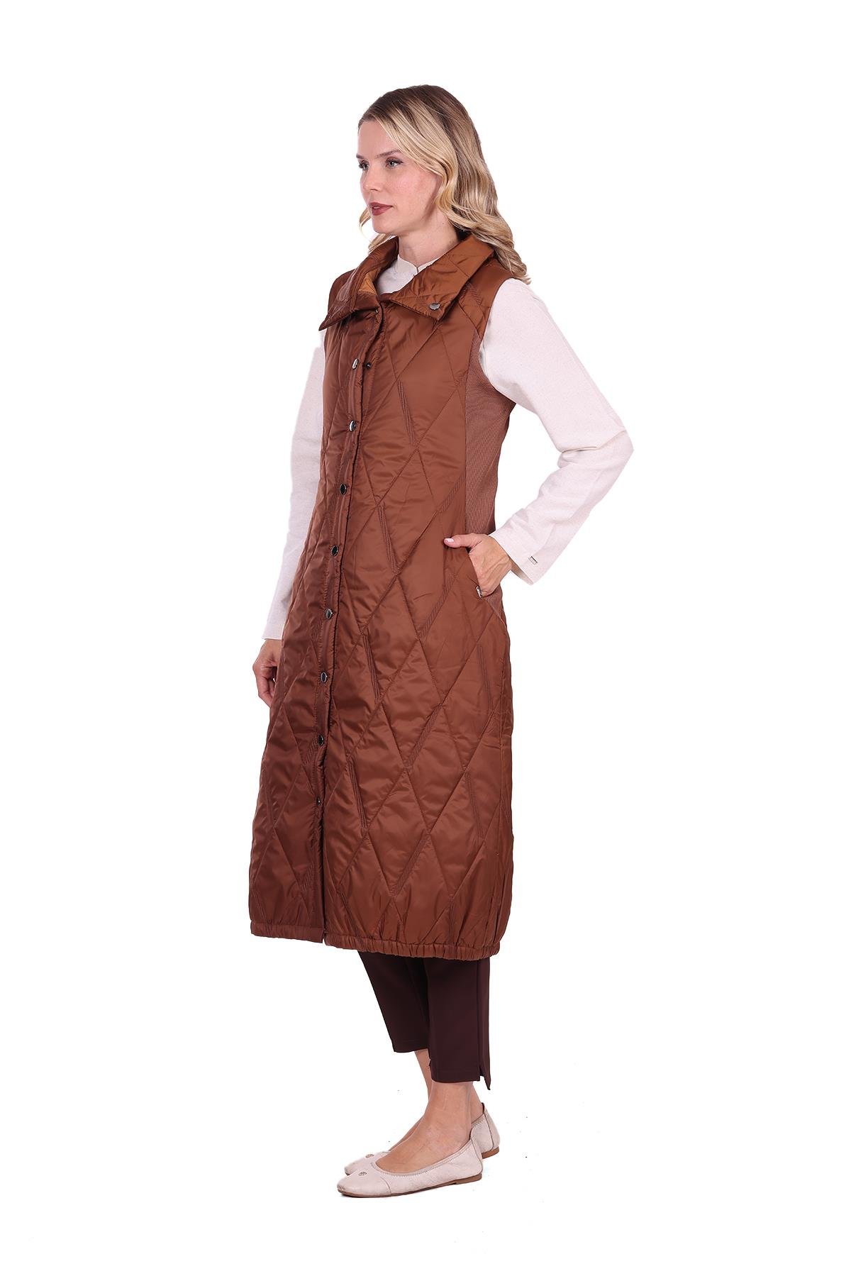 Pervane Kapitone Yelek BROWNİ