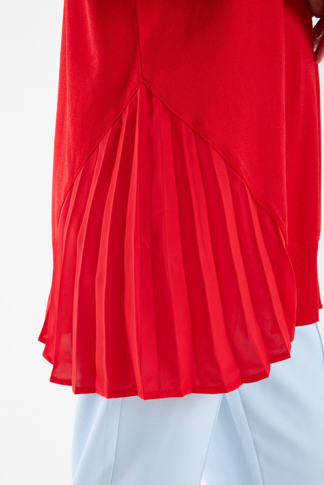 Plisole Triko Tunik KIRMIZI