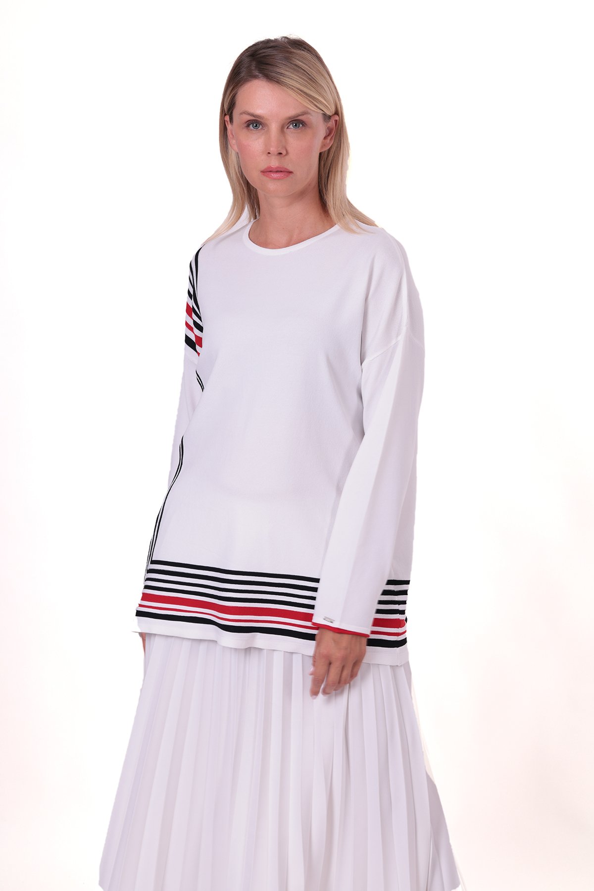Şerit Triko Tunik EKRU