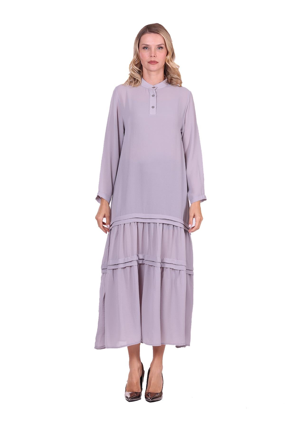 Sitrina Astarlı Elbise GRİ
