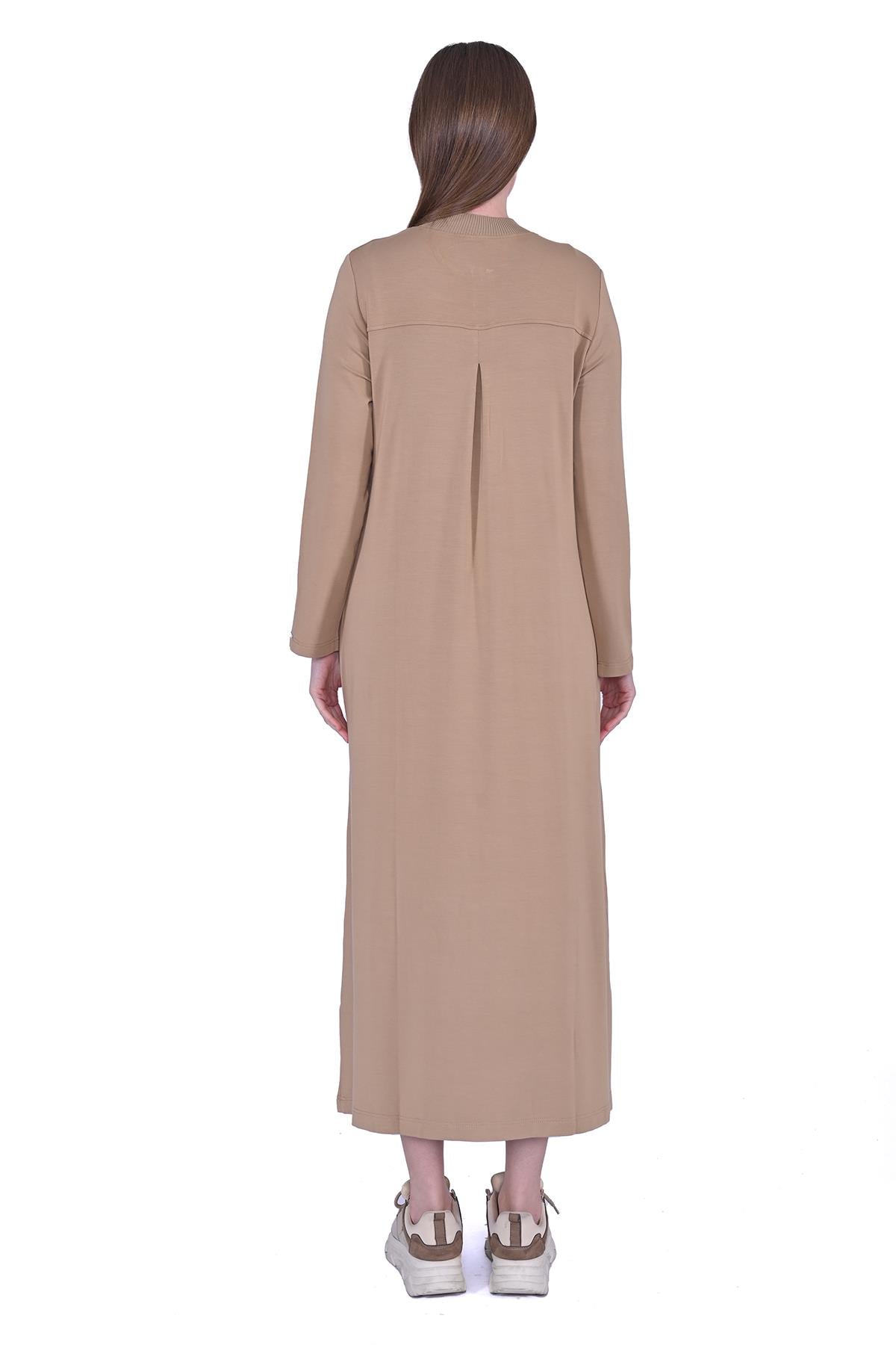 Taşlı Eşofman Elbise CAMEL