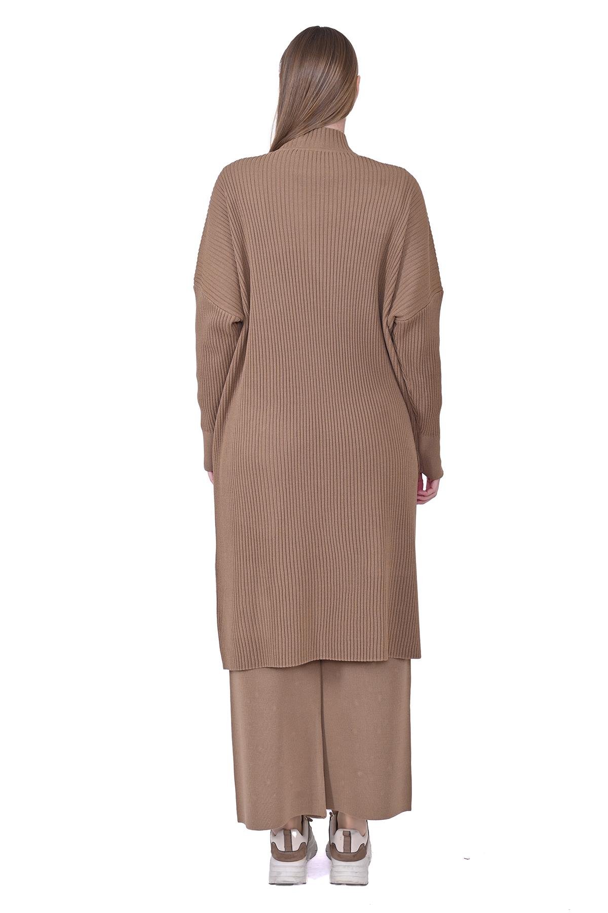 Yırtmaç Yün Tunik CAMEL