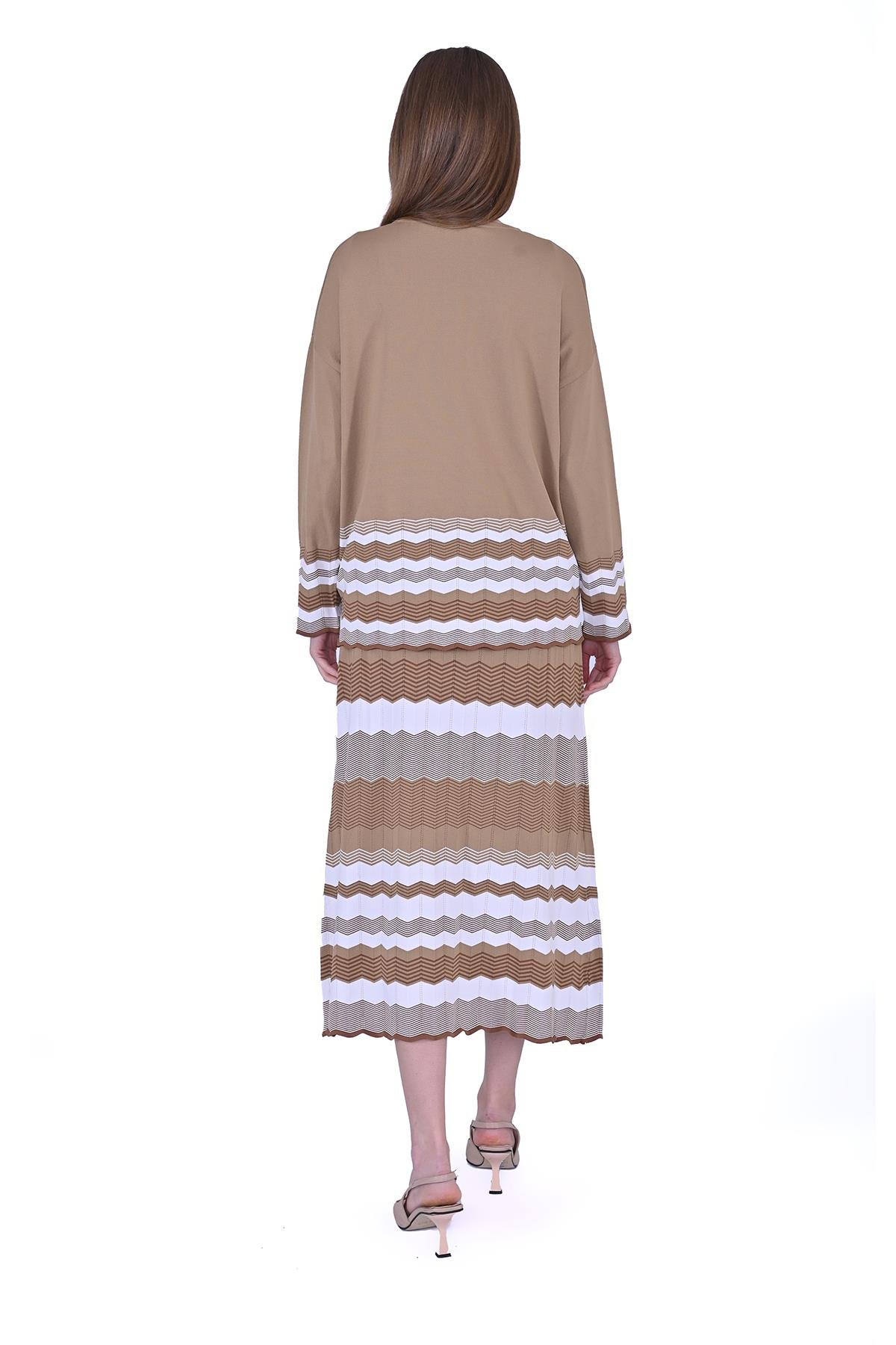 Zikzak Triko Tunik CAMEL
