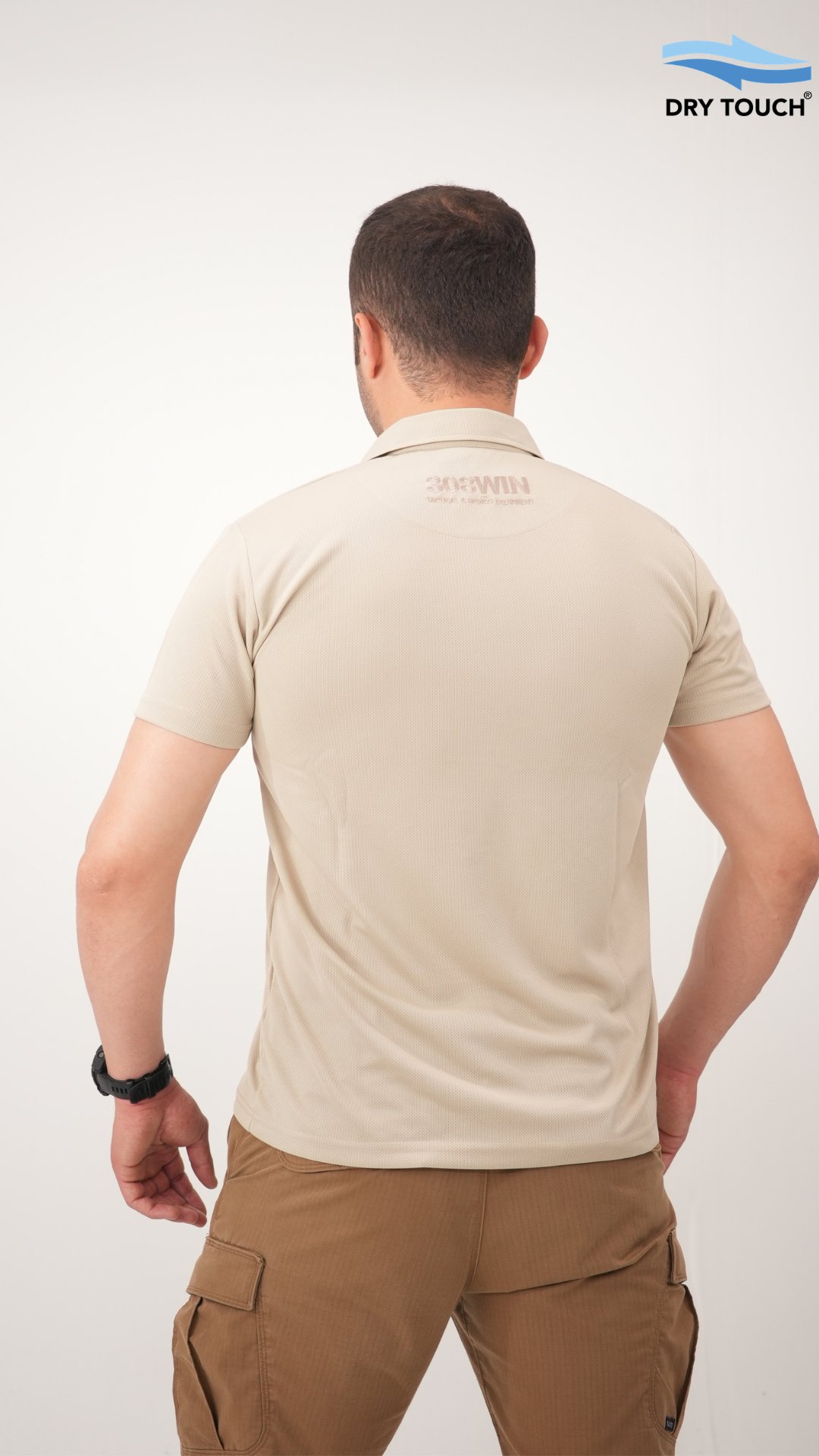 308 Win Krem Polo Yaka Dry Touch Tişört