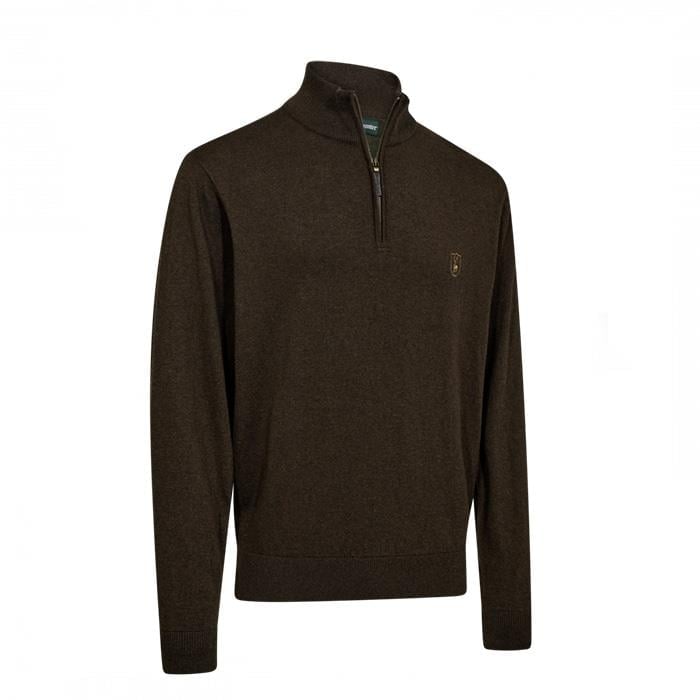 DEERHUNTER Harrington Fermuarlı Kahverengi Kazak XL