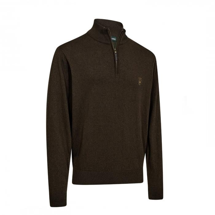 DEERHUNTER Harrington Fermuarlı Kahverengi Kazak - 2XL