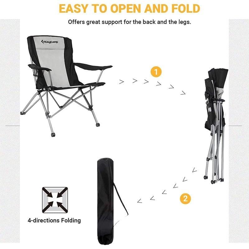 KINGCAMP COMFORT ARM SIYAH/GRI SANDALYE