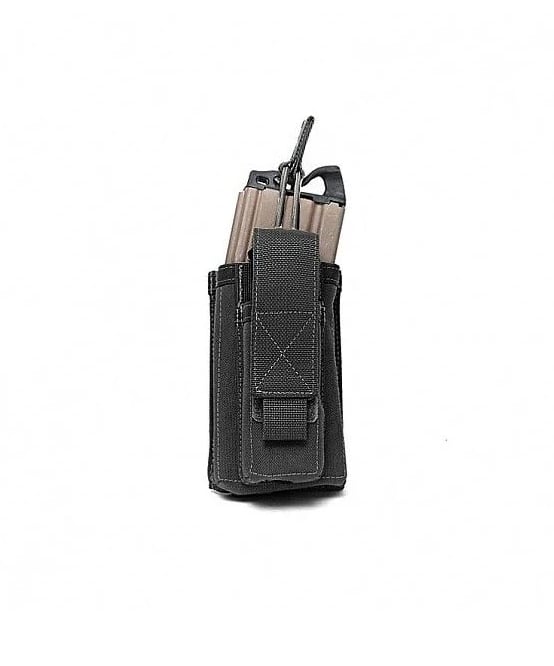 Warrior Single 5.56mm & 9mm Mag Pouch - Black