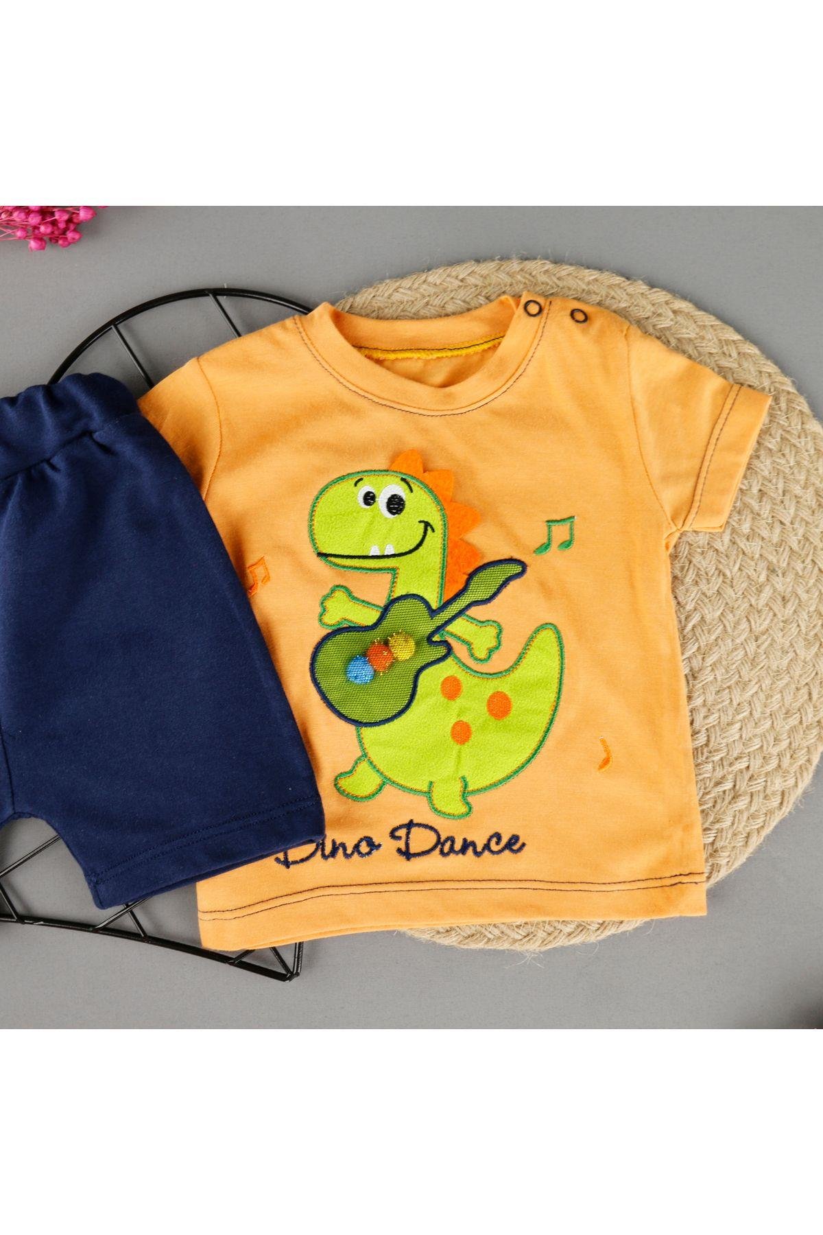 Dino Detaylı 2'Li Yazlık Erkek Takım