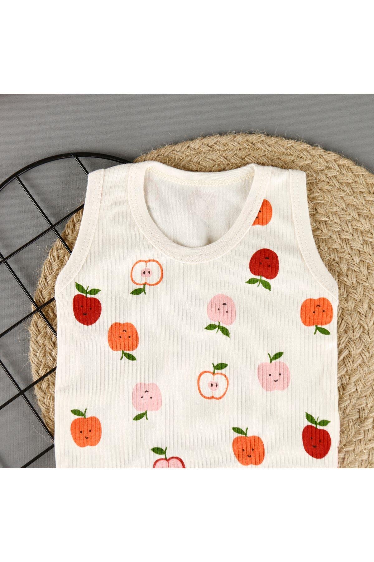 Elma Baskılı Unisex Badi