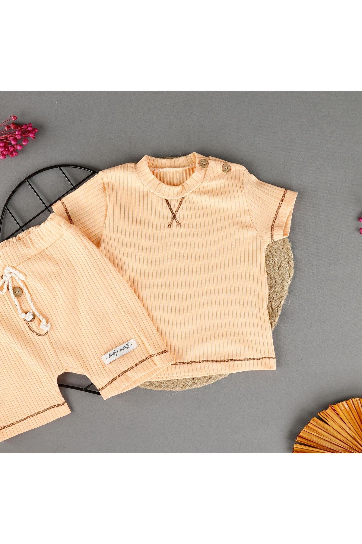 Fitilli Etiket Detaylı Tarz 2'li Unisex Kısa Takım