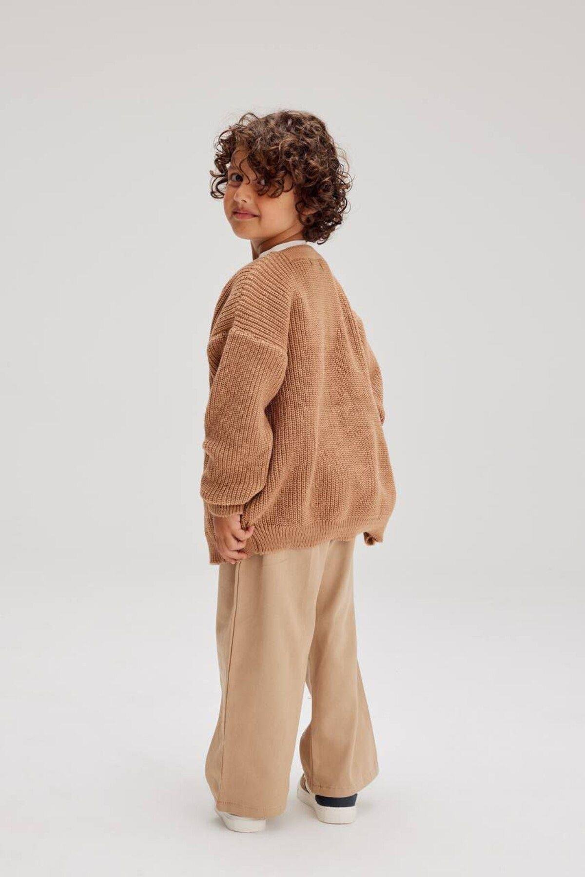 Gabardin Pantolon Hırkalı 2'Li Bebek Çocuk Erkek Takımı